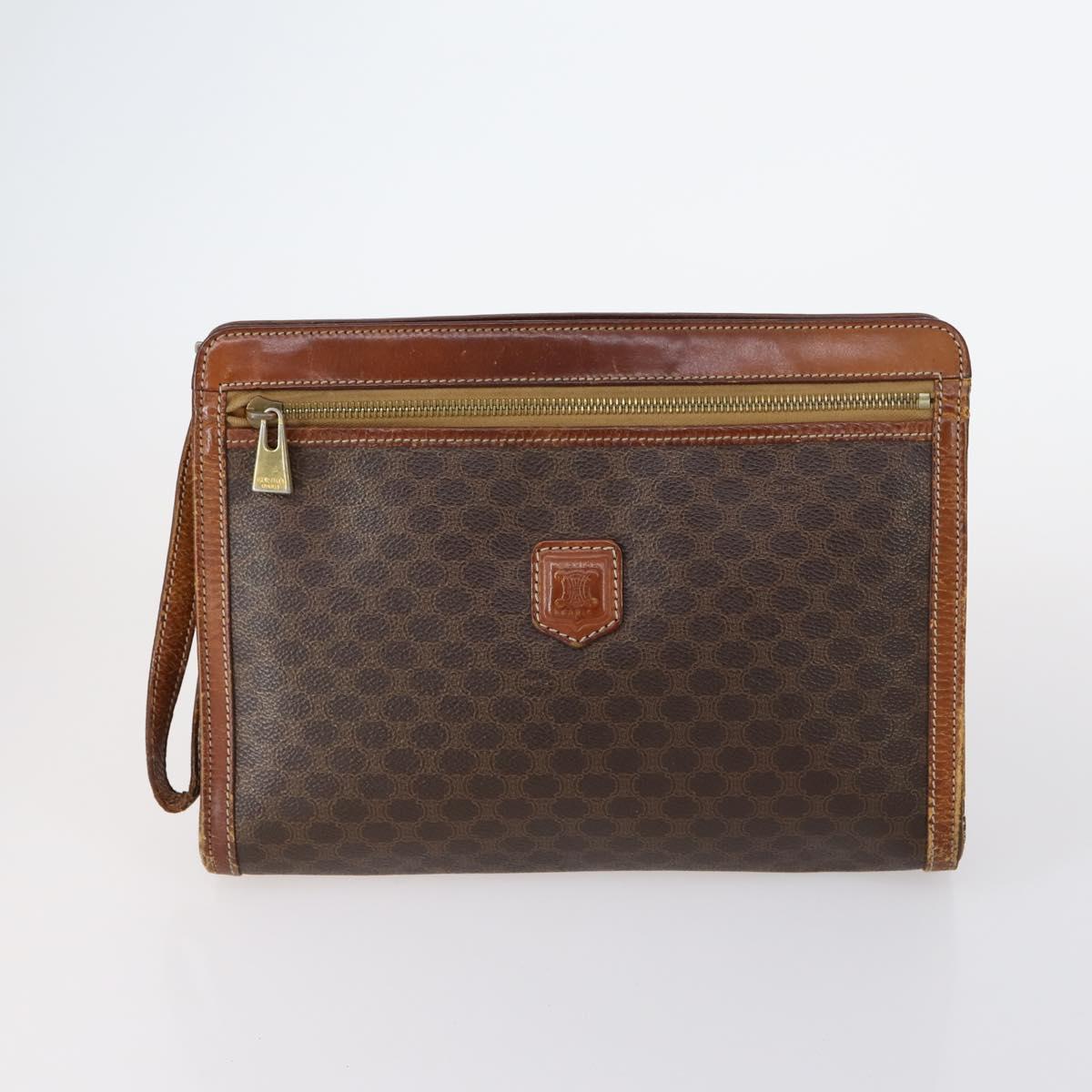 CELINE Shoulder Bag PVC Leather 5Set Black Brown Auth bs30279