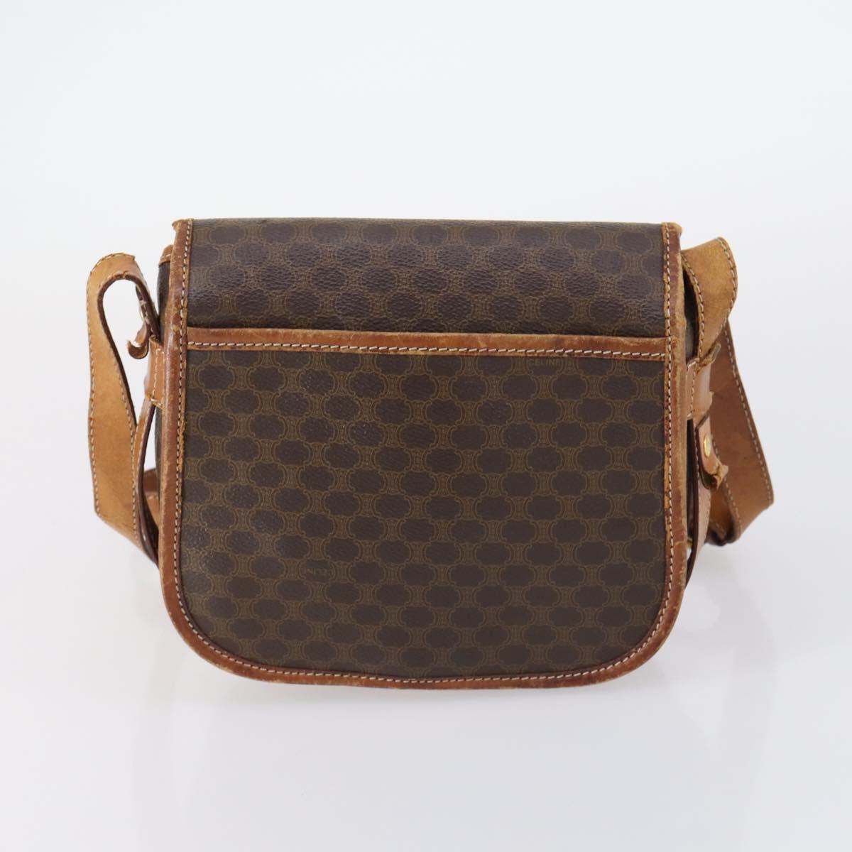 CELINE Shoulder Bag PVC Leather 5Set Black Brown Auth bs30279