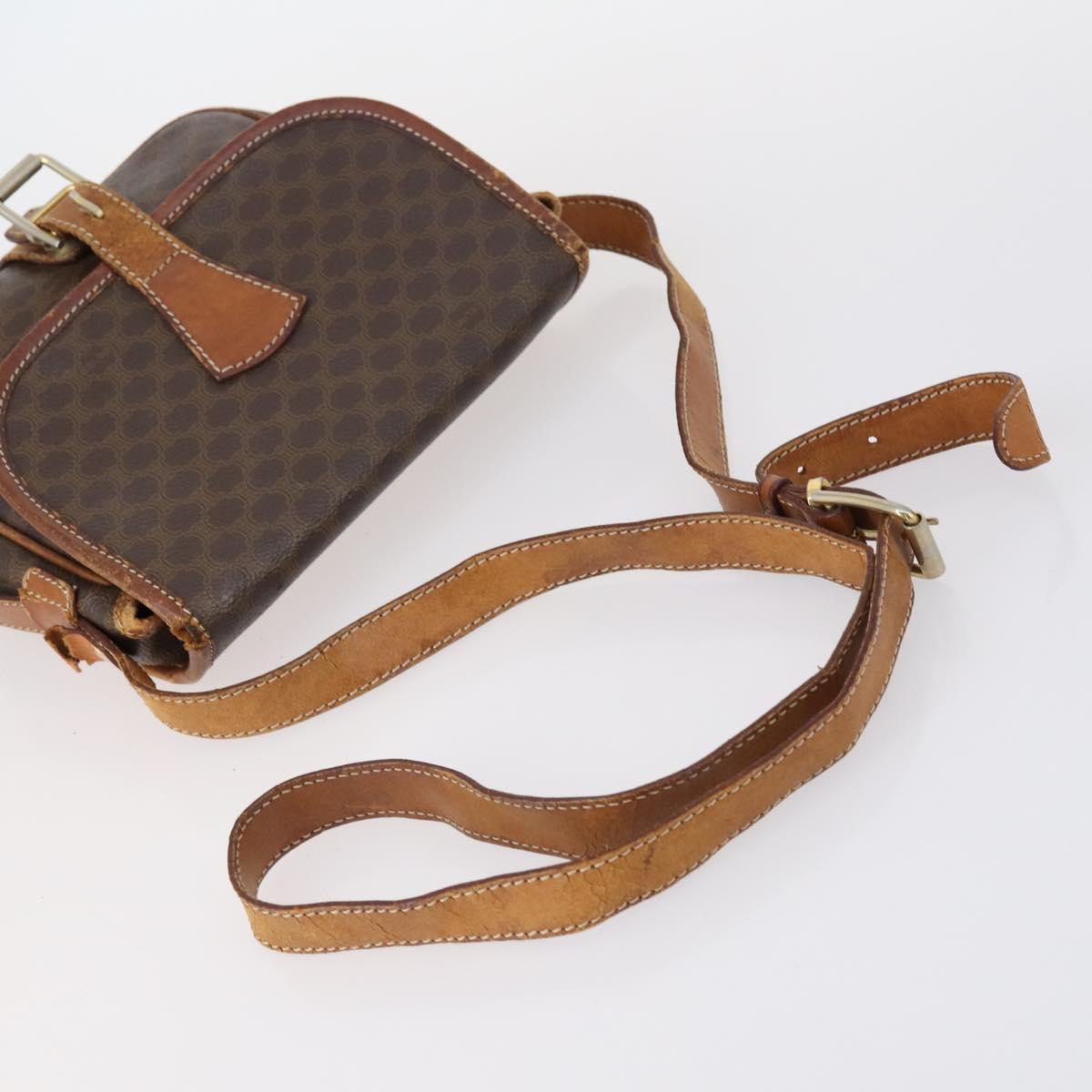 CELINE Shoulder Bag PVC Leather 5Set Black Brown Auth bs30279