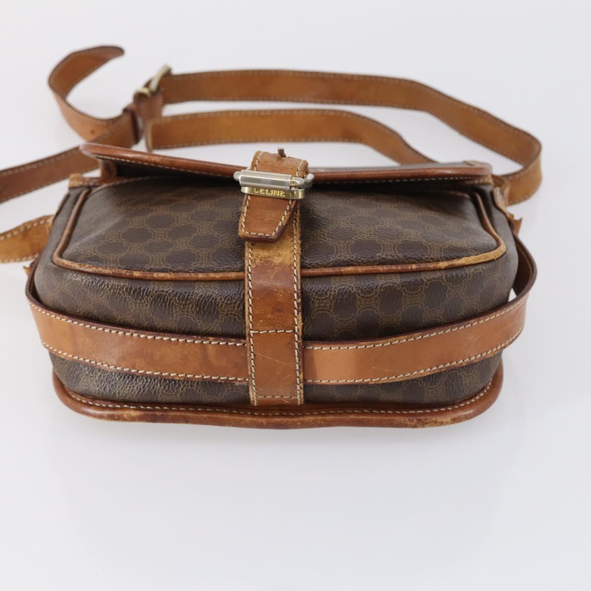 CELINE Shoulder Bag PVC Leather 5Set Black Brown Auth bs30279