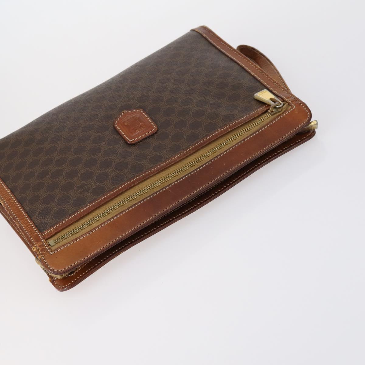 CELINE Shoulder Bag PVC Leather 5Set Black Brown Auth bs30279