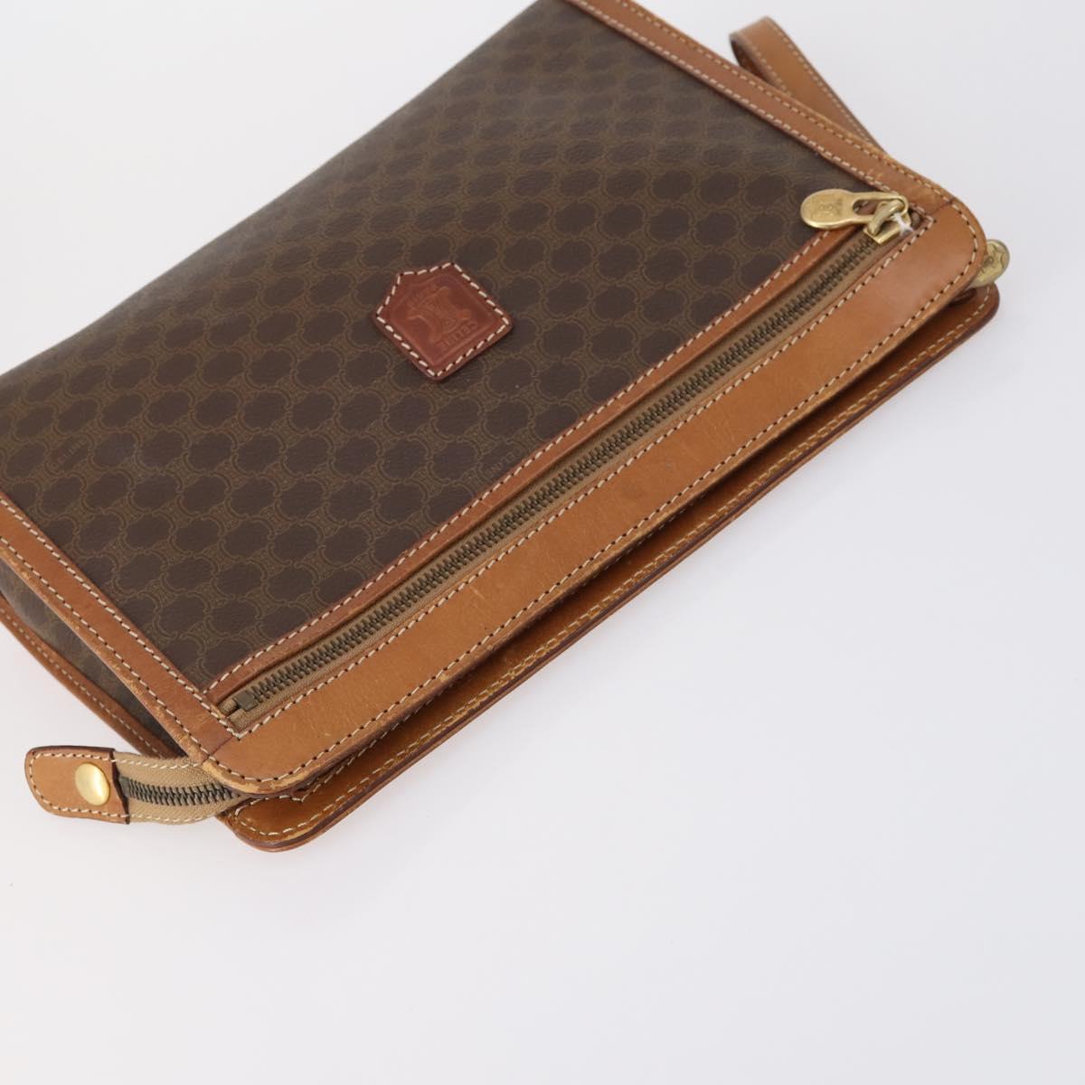 CELINE Shoulder Bag PVC Leather 5Set Black Brown Auth bs30279