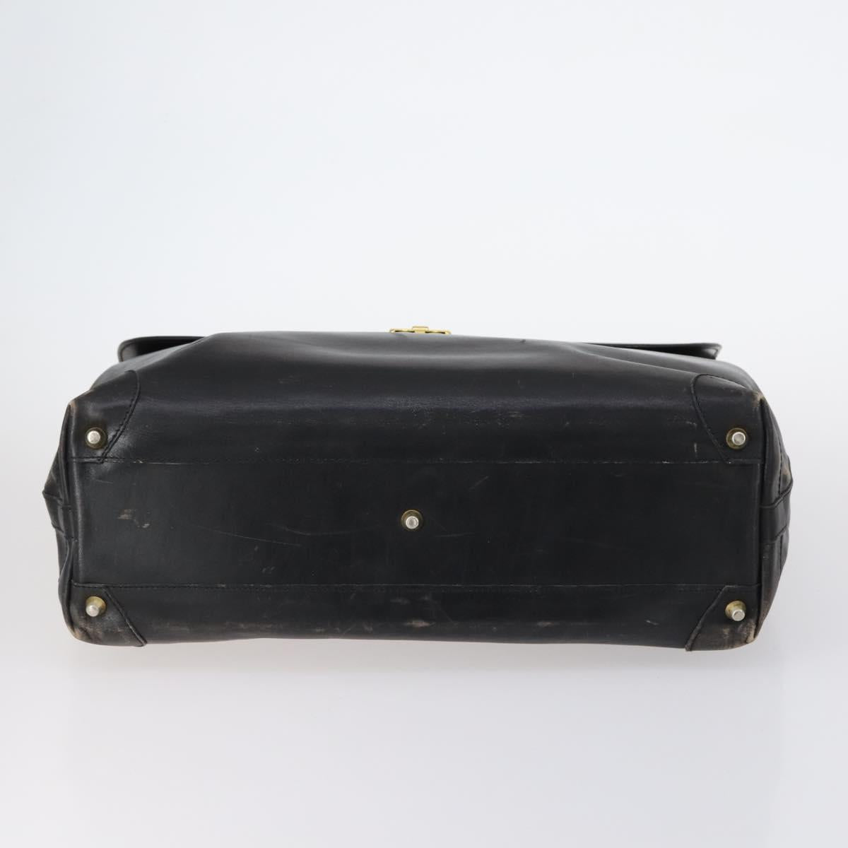 BALLY Hand Bag Leather 3Set Black Ivory Auth bs30280