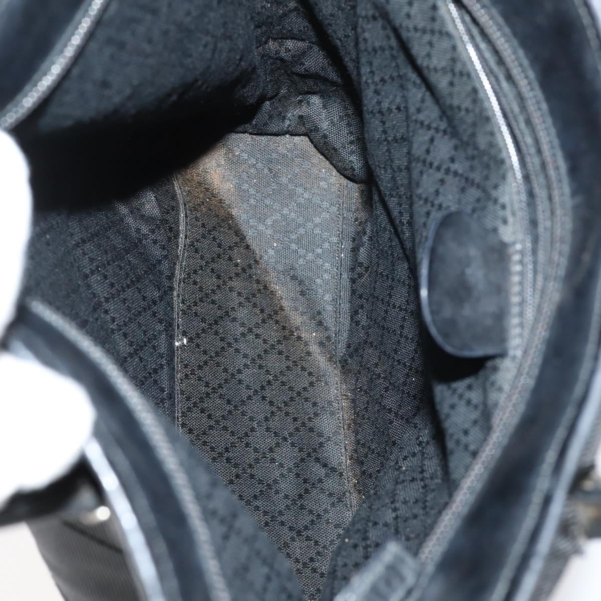 GUCCI Tote Bag Suede Canvas Nylon 4Set Black Ivory Auth bs30282