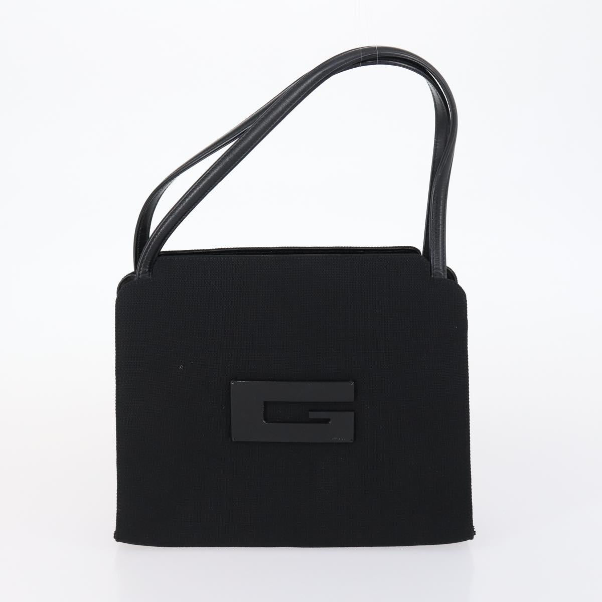 GUCCI Tote Bag Suede Canvas Nylon 4Set Black Ivory Auth bs30282