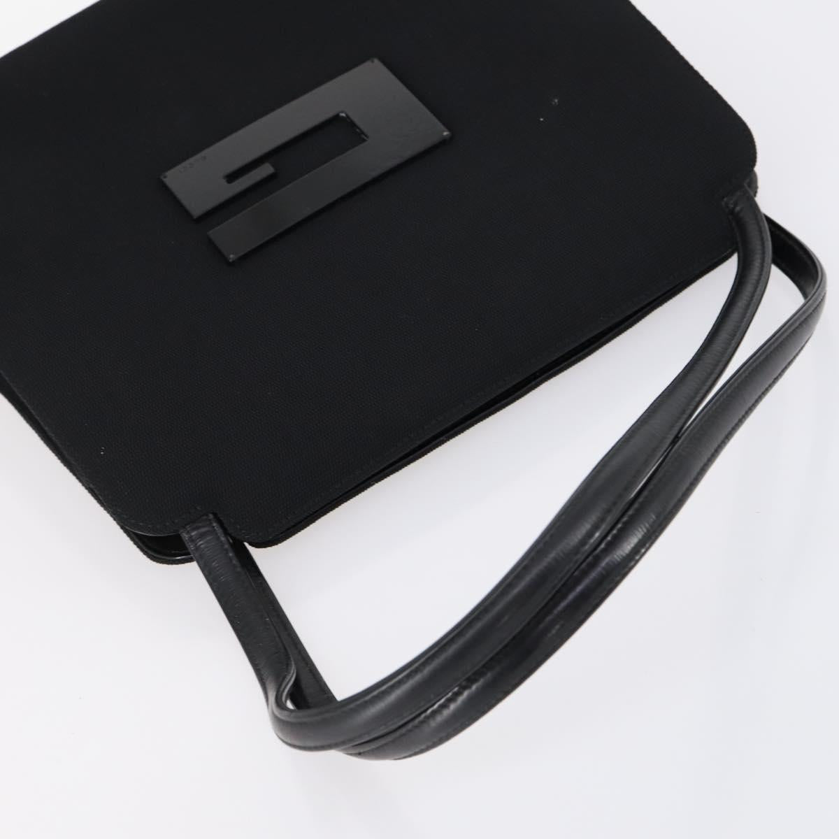 GUCCI Tote Bag Suede Canvas Nylon 4Set Black Ivory Auth bs30282