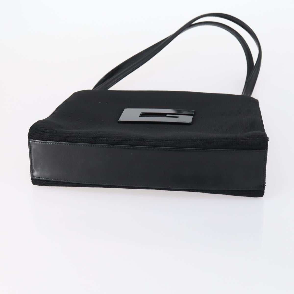 GUCCI Tote Bag Suede Canvas Nylon 4Set Black Ivory Auth bs30282