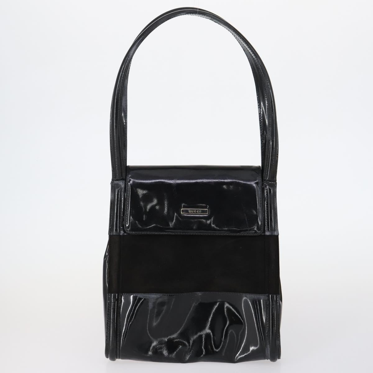 GUCCI Tote Bag Suede Canvas Nylon 4Set Black Ivory Auth bs30282