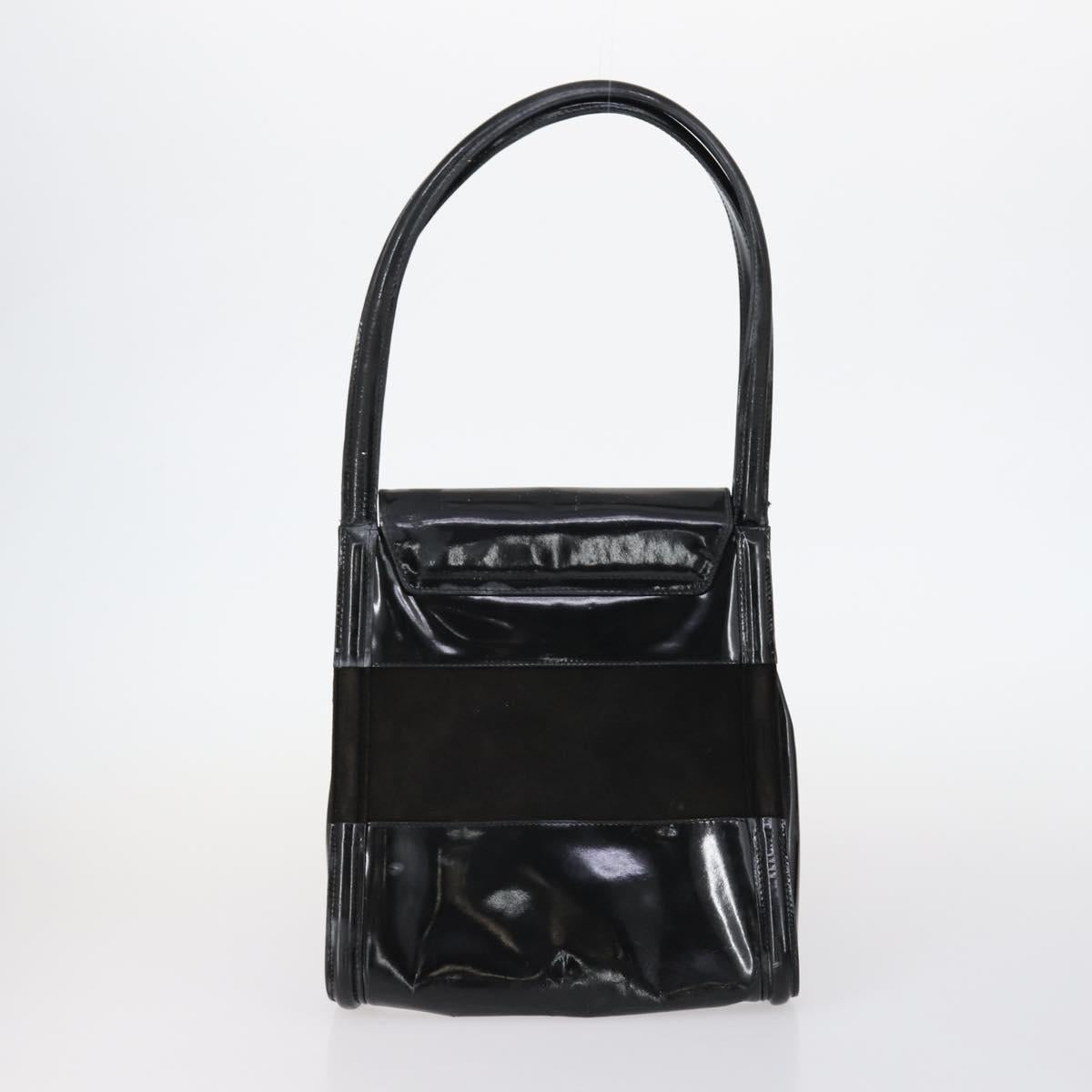 GUCCI Tote Bag Suede Canvas Nylon 4Set Black Ivory Auth bs30282