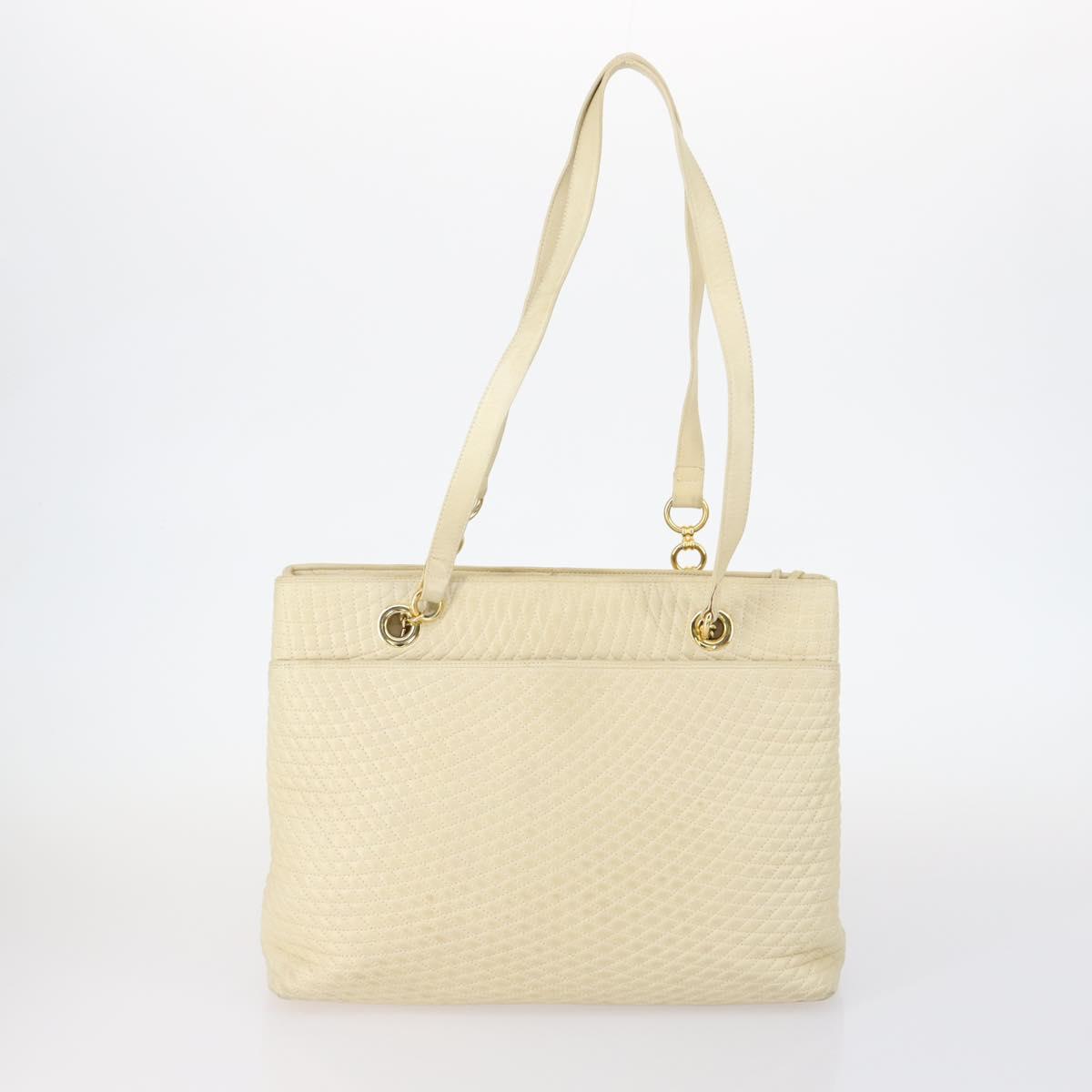 BALLY Tote Bag Leather Canvas Nylon 4Set Black Ivory Navy Auth bs30284