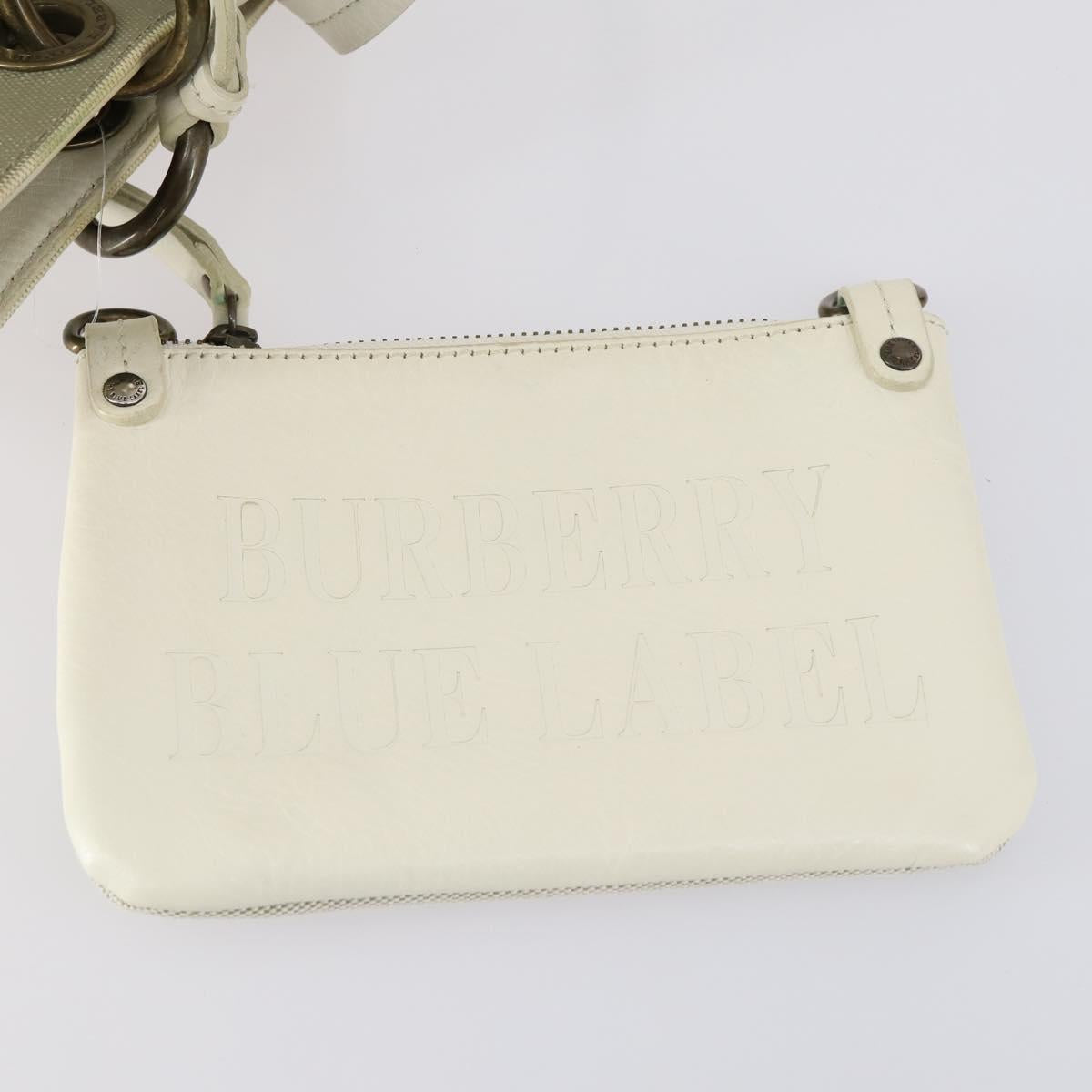 BURBERRY Nova Check Tote Bag PVC Nylon Canvas 5Set Beige Navy Auth bs30285