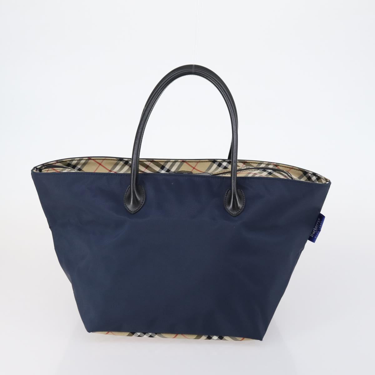 BURBERRY Nova Check Tote Bag PVC Nylon Canvas 5Set Beige Navy Auth bs30285
