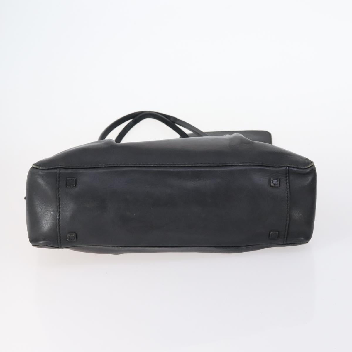 GUCCI Web Sherry Line Hand Bag Leather Nylon 5Set Black Khaki Auth bs30287