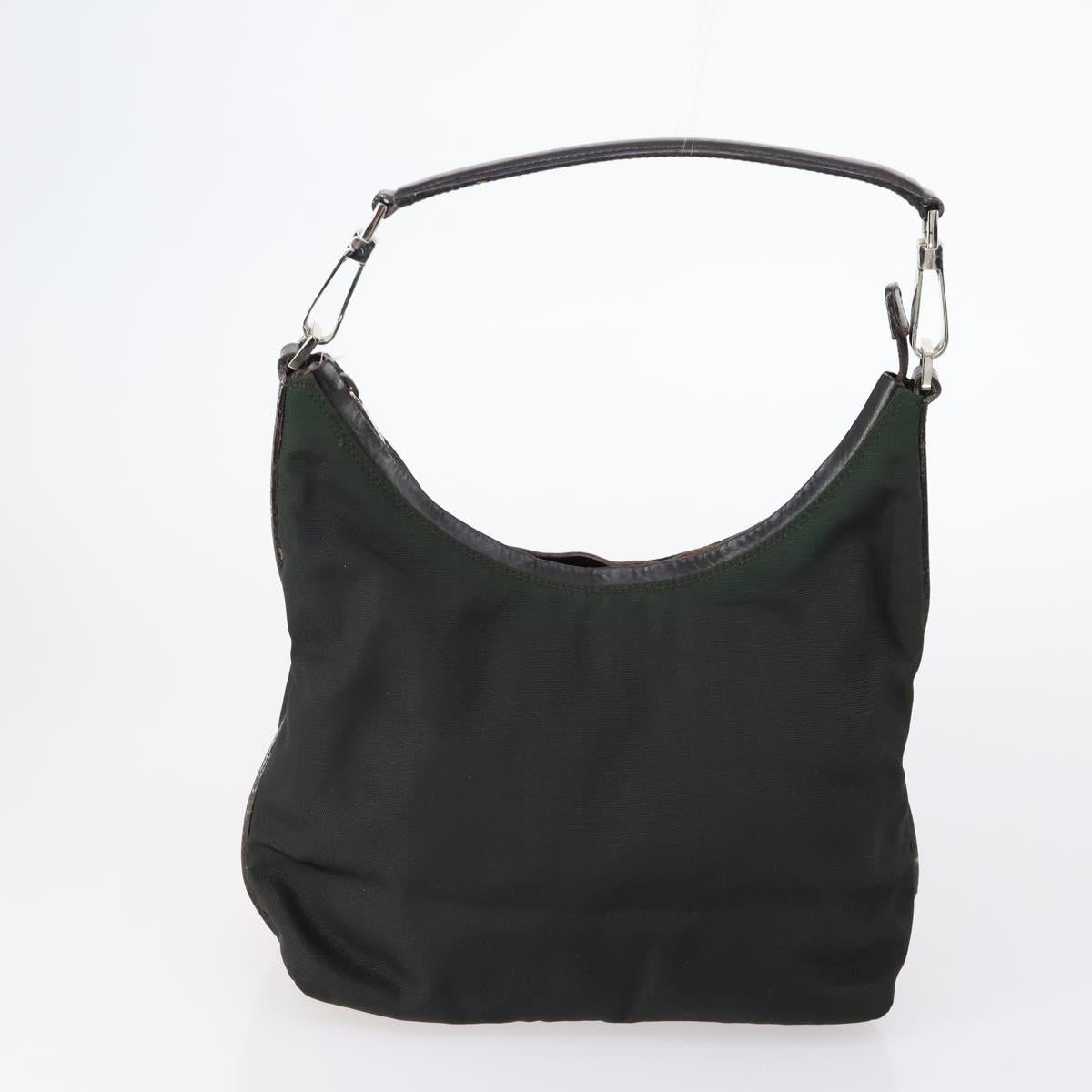 GUCCI Web Sherry Line Hand Bag Leather Nylon 5Set Black Khaki Auth bs30287