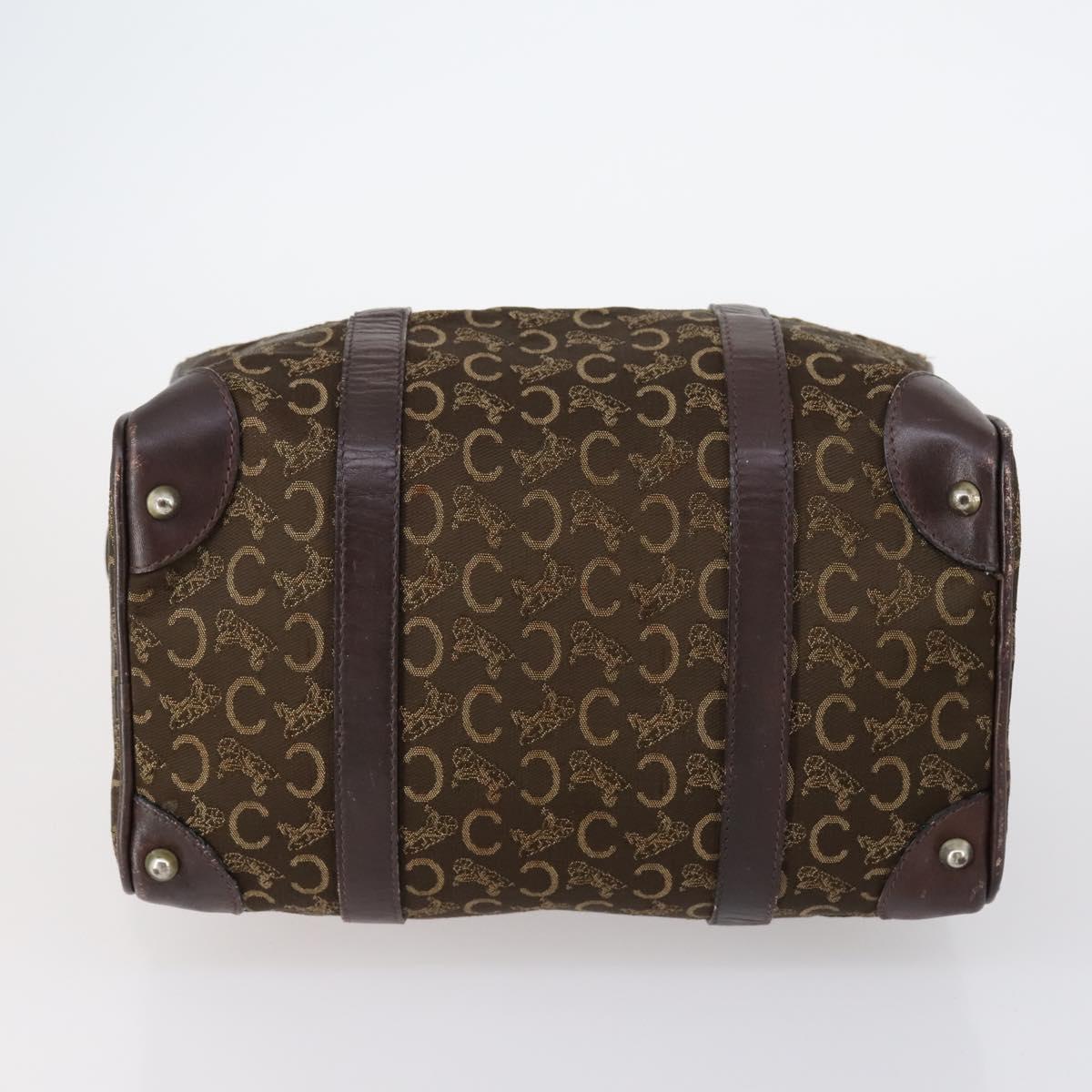 CELINE C Macadam Canvas Hand Bag PVC 3Set Navy Brown Auth bs30288