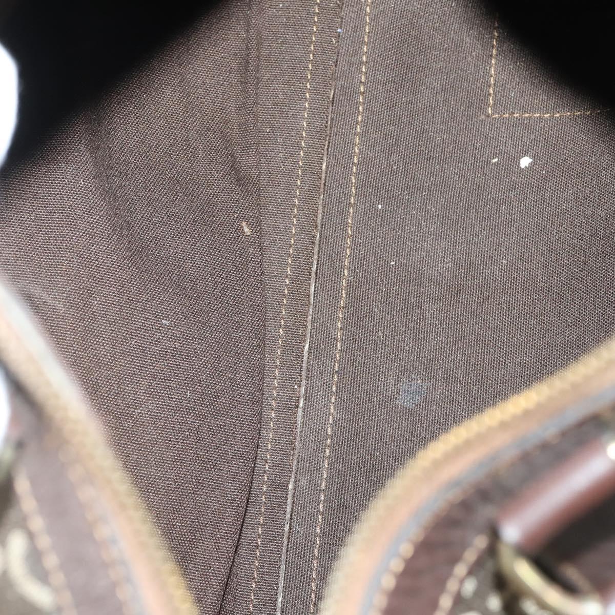 CELINE C Macadam Canvas Hand Bag PVC 3Set Navy Brown Auth bs30288