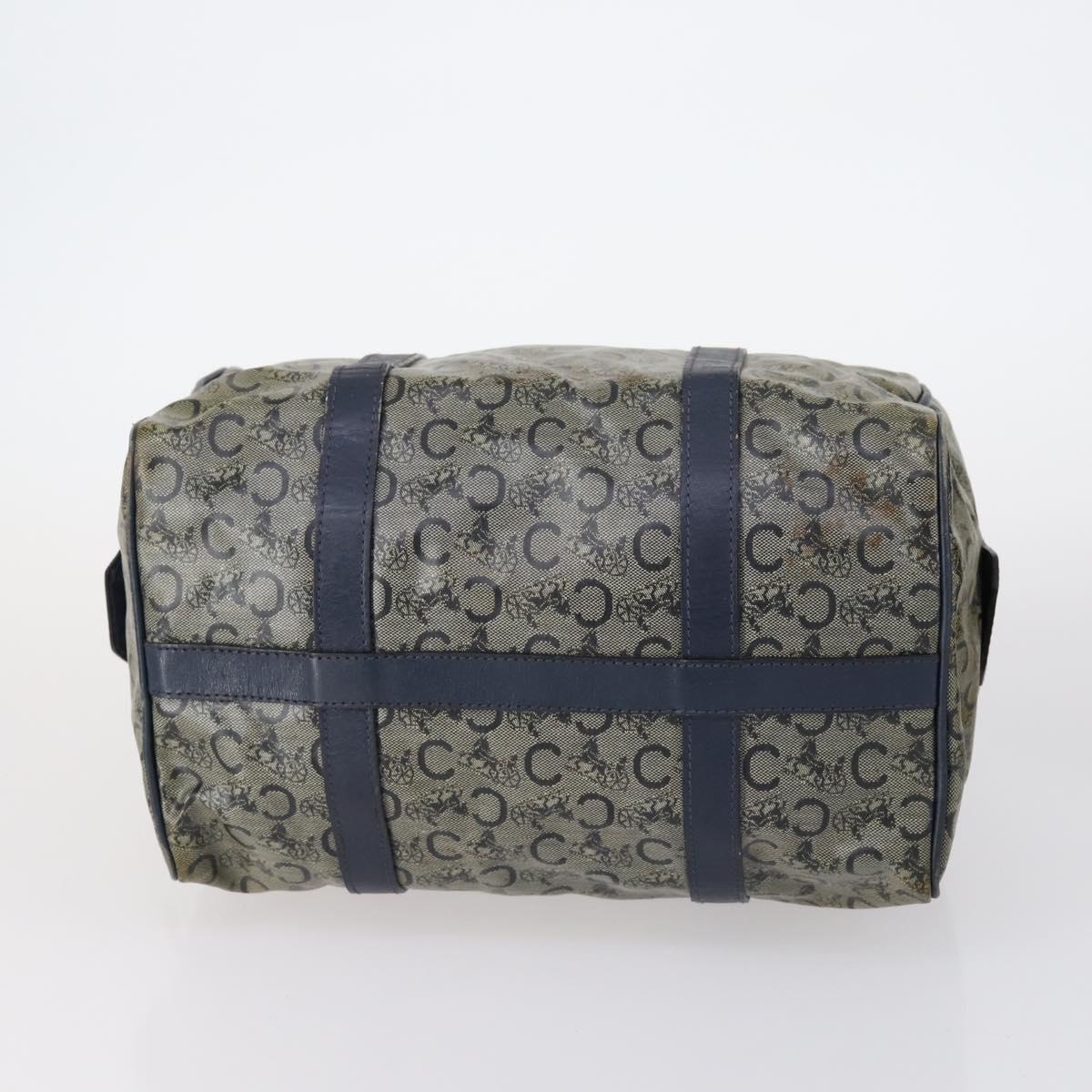 CELINE C Macadam Canvas Hand Bag PVC 3Set Navy Brown Auth bs30288