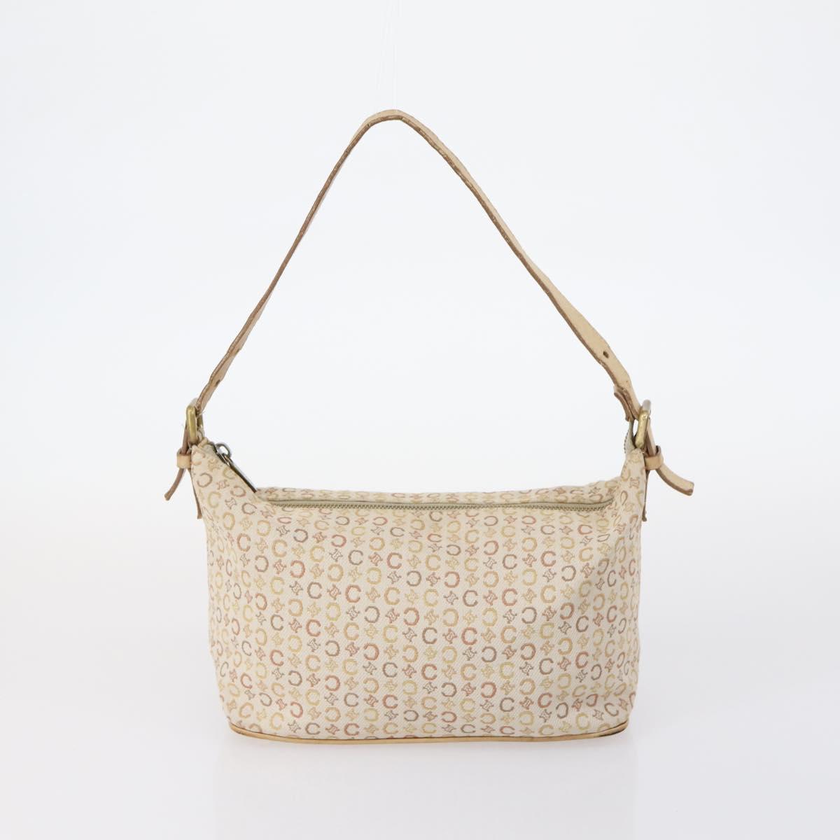 CELINE C Macadam Canvas Bag Nylon PVC Canvas Suede 4 Set Beige Auth bs30289