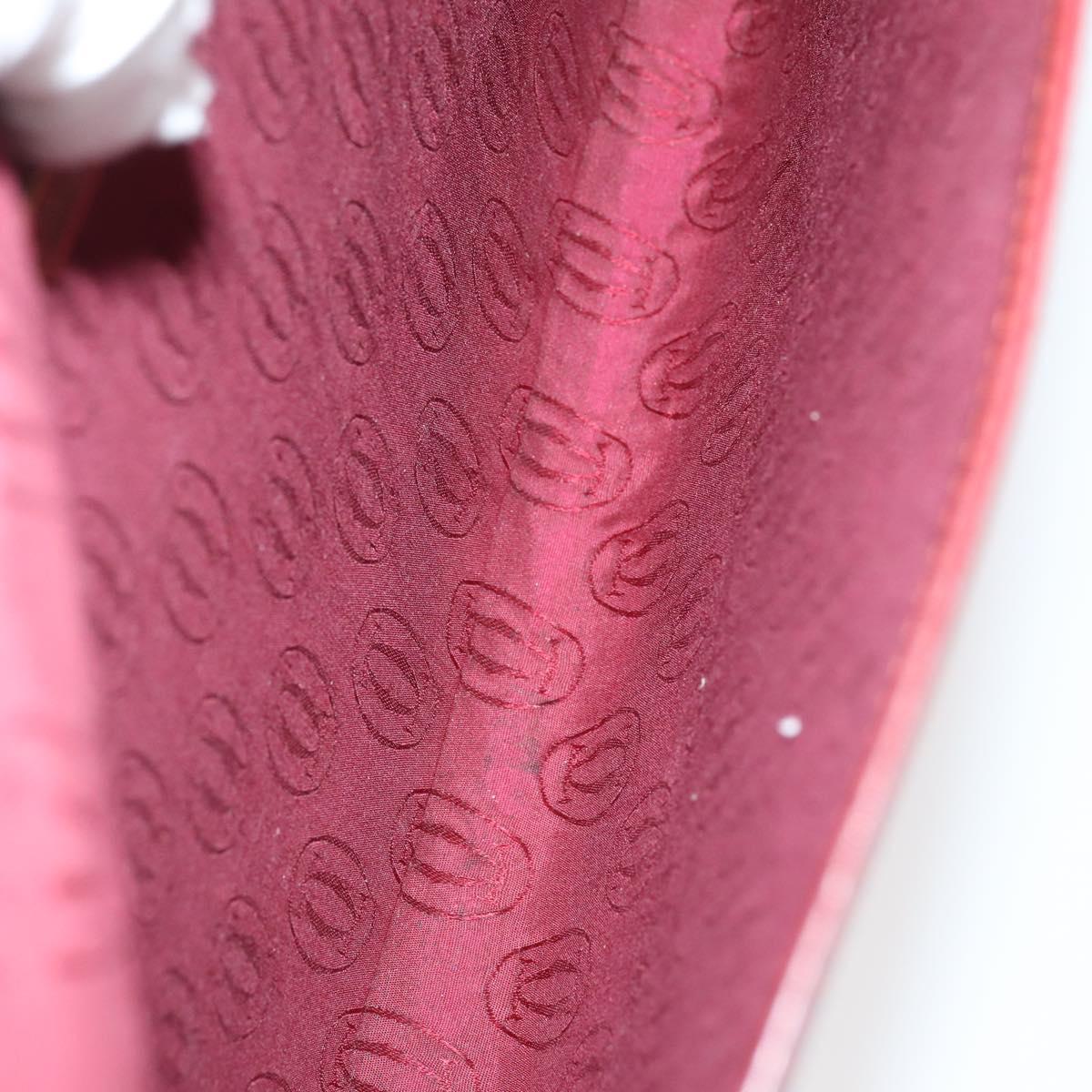 CARTIER Must Line Clutch Bag Leather 5 Set Bordeaux Gold Auth bs30290