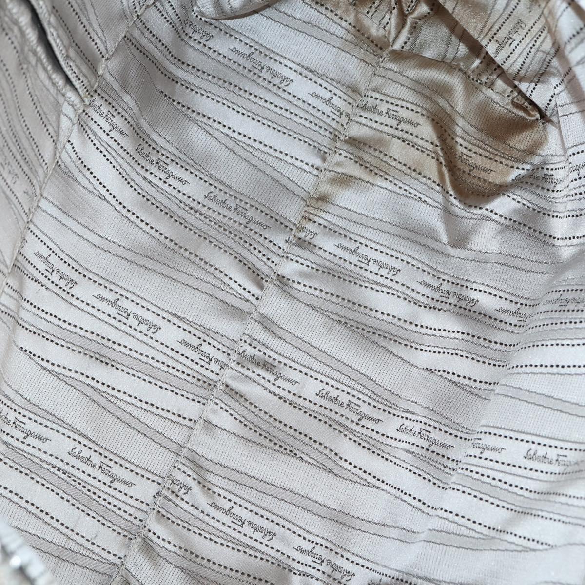 Salvatore Ferragamo Bag Leather Sequin PVC 4 Set Black Beige Silver Auth bs30291