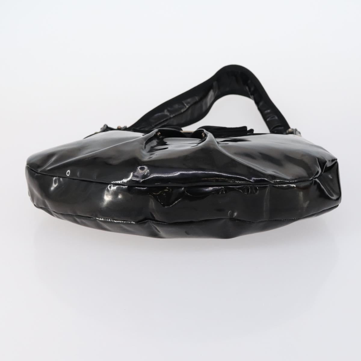 Salvatore Ferragamo Bag Leather Sequin PVC 4 Set Black Beige Silver Auth bs30291