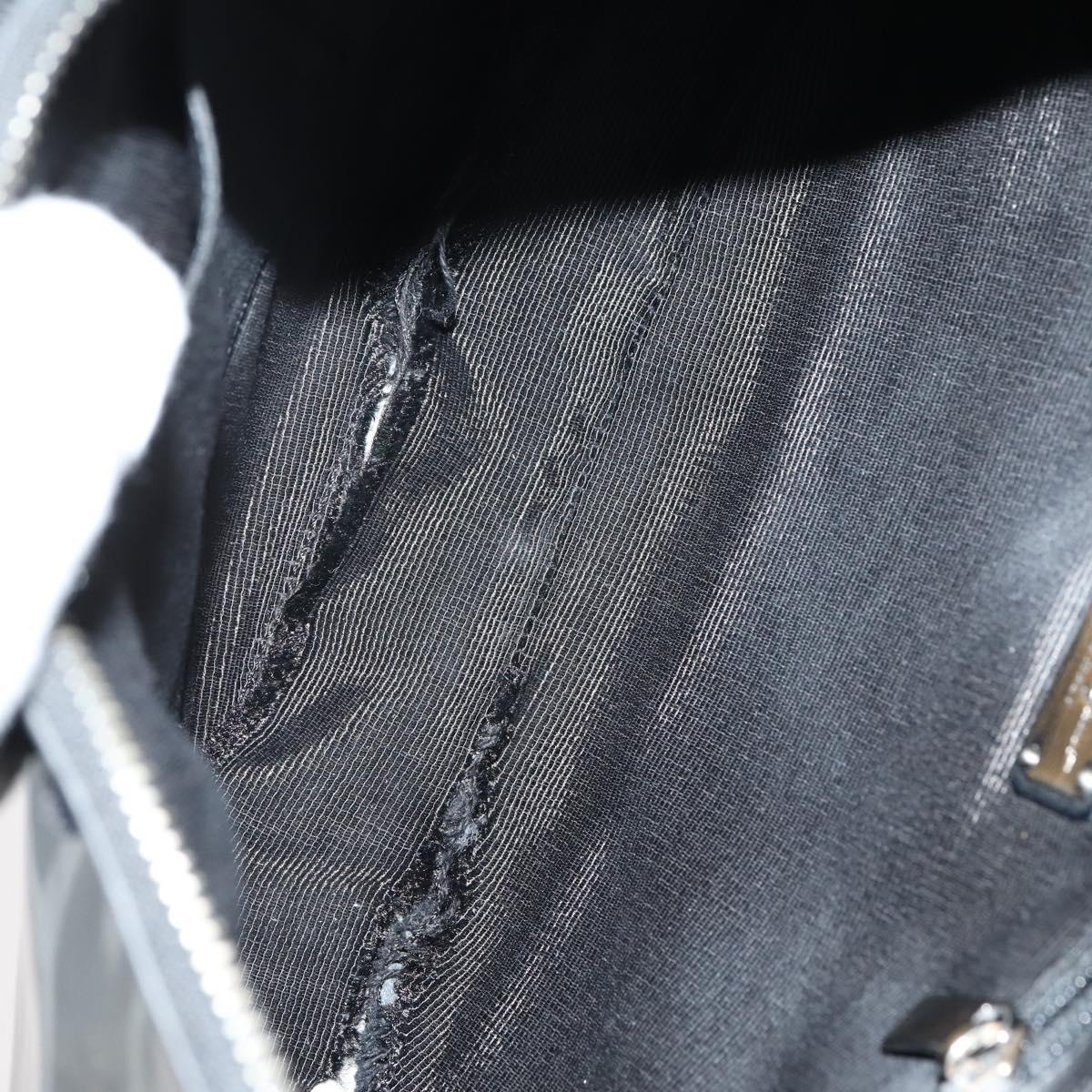 Salvatore Ferragamo Bag Leather Sequin PVC 4 Set Black Beige Silver Auth bs30291