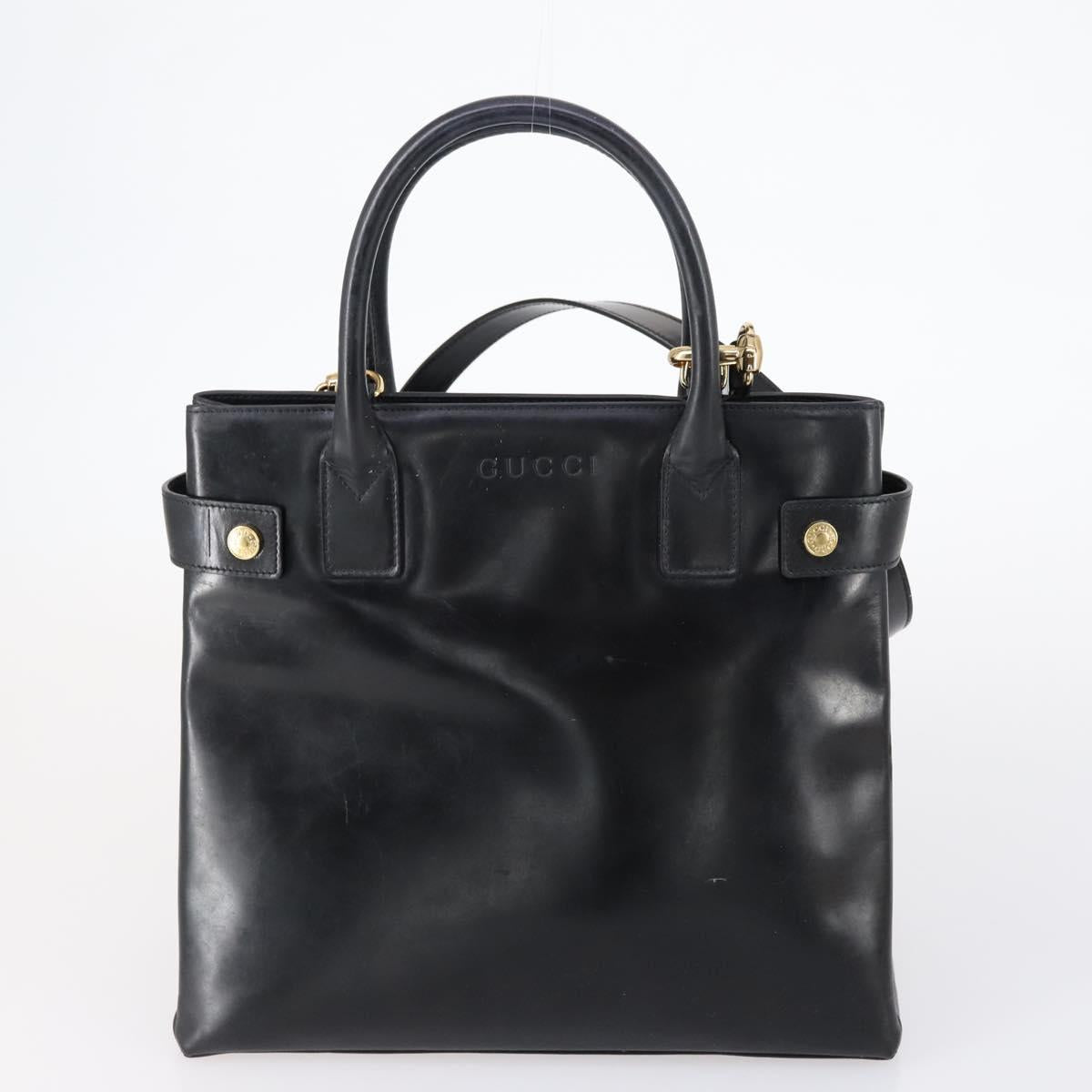 GUCCI Shoulder Bag Leather Nylon 5 Set Black Auth bs30293