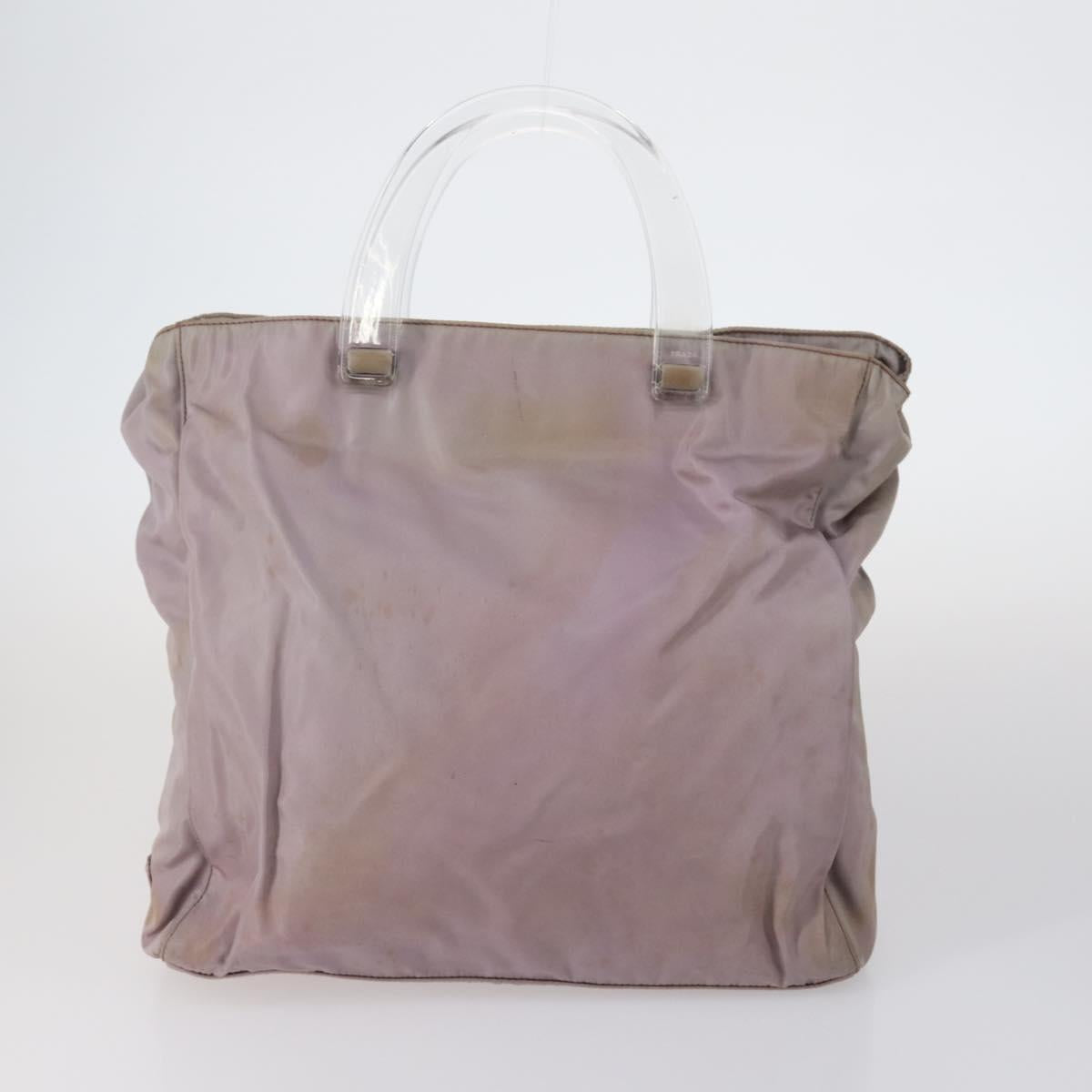 PRADA Tote Bag Nylon Suede 5Set Brown Khaki beige Auth bs30294