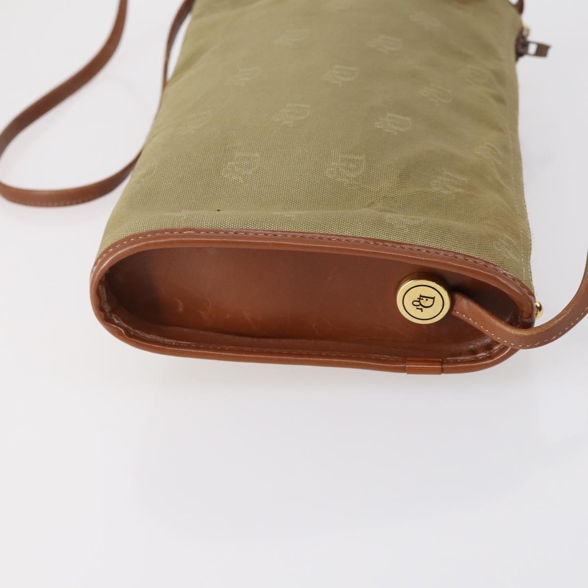 Christian Dior Shoulder Bag Leather Canvas 3 Set Black Beige Auth bs30295