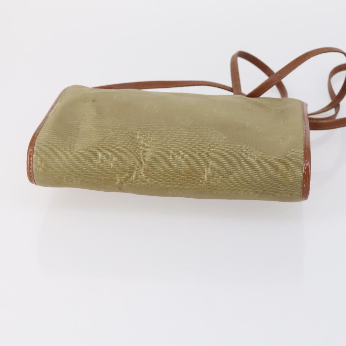 Christian Dior Shoulder Bag Leather Canvas 3 Set Black Beige Auth bs30295