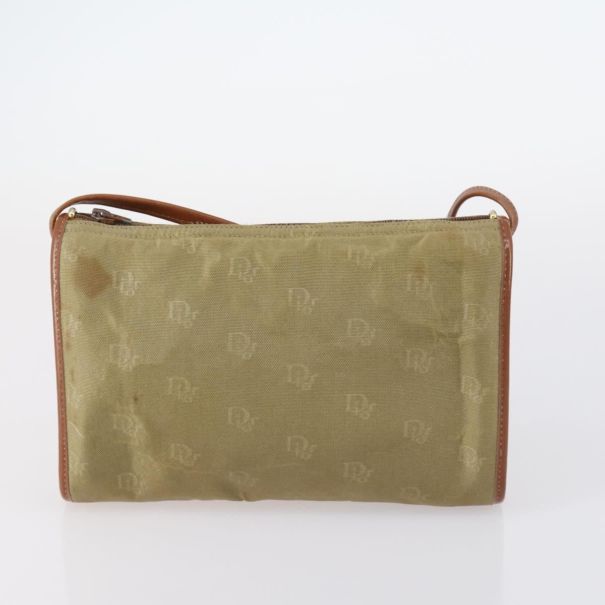 Christian Dior Shoulder Bag Leather Canvas 3 Set Black Beige Auth bs30295