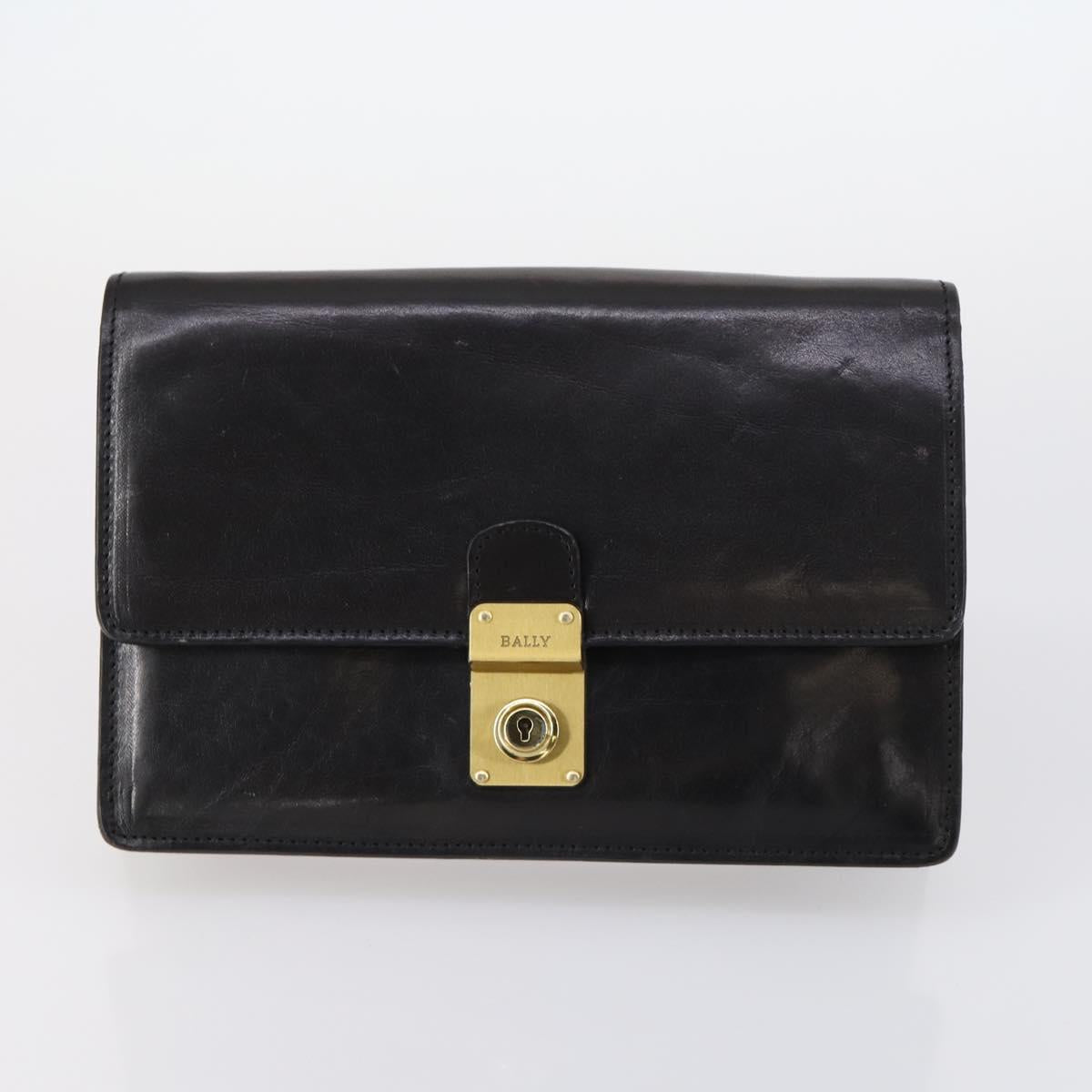 BALLY Tote Bag Leather Nylon PVC 5Set Black Beige Auth bs30296