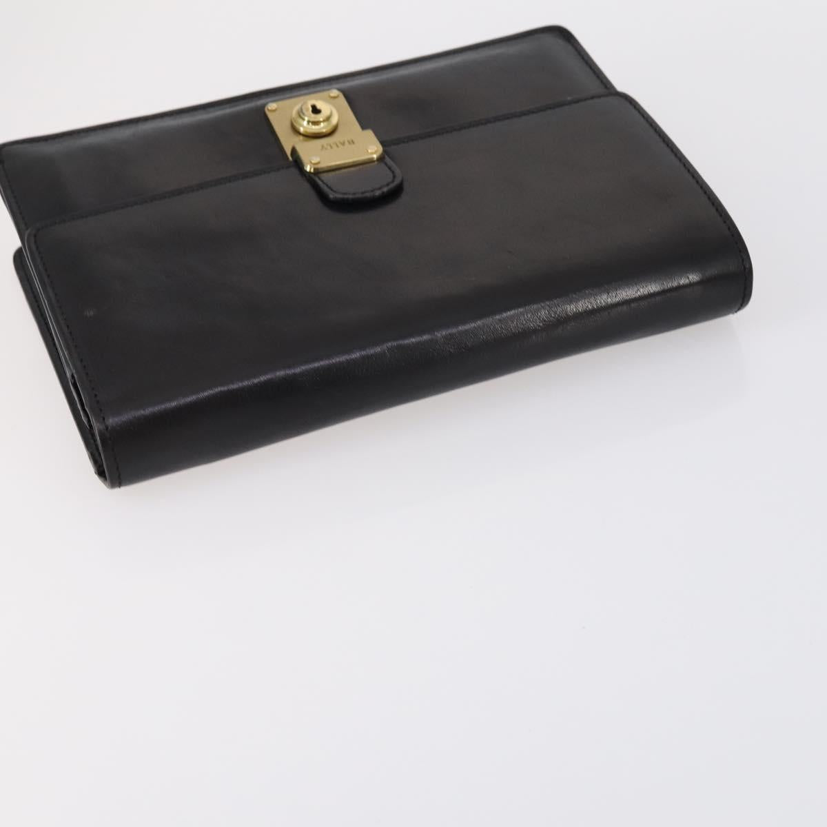 BALLY Tote Bag Leather Nylon PVC 5Set Black Beige Auth bs30296