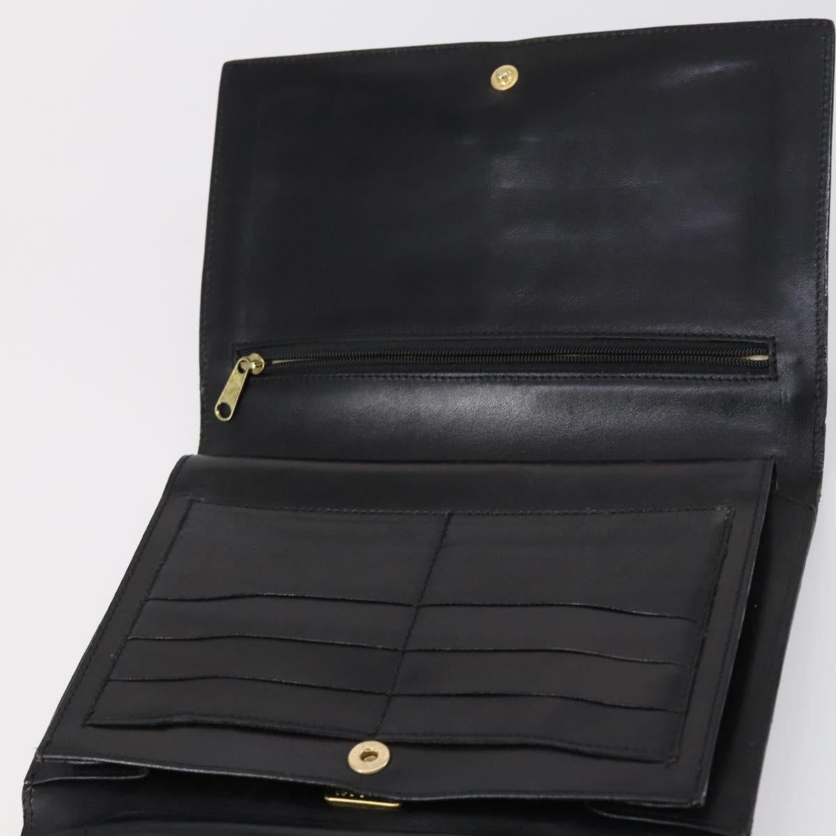 BALLY Tote Bag Leather Nylon PVC 5Set Black Beige Auth bs30296