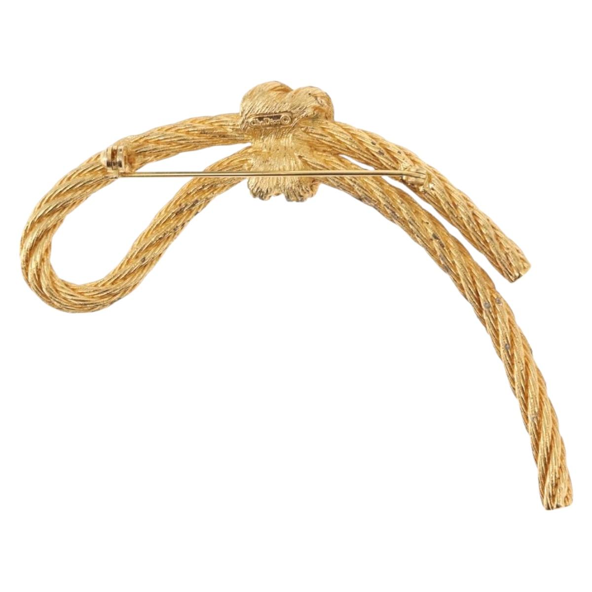 Christian Dior Brooch metal Gold Tone Auth bs30302