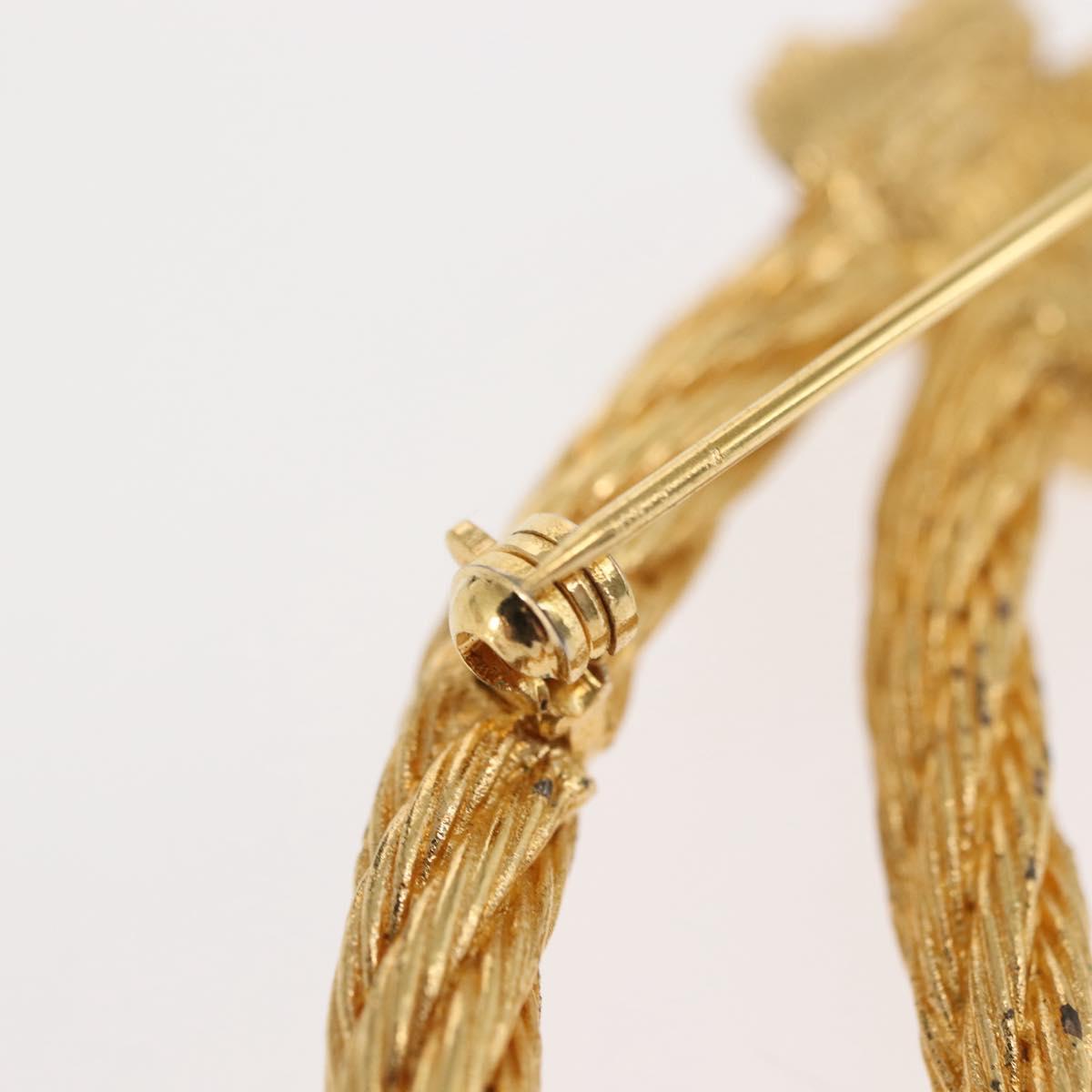 Christian Dior Brooch metal Gold Tone Auth bs30302