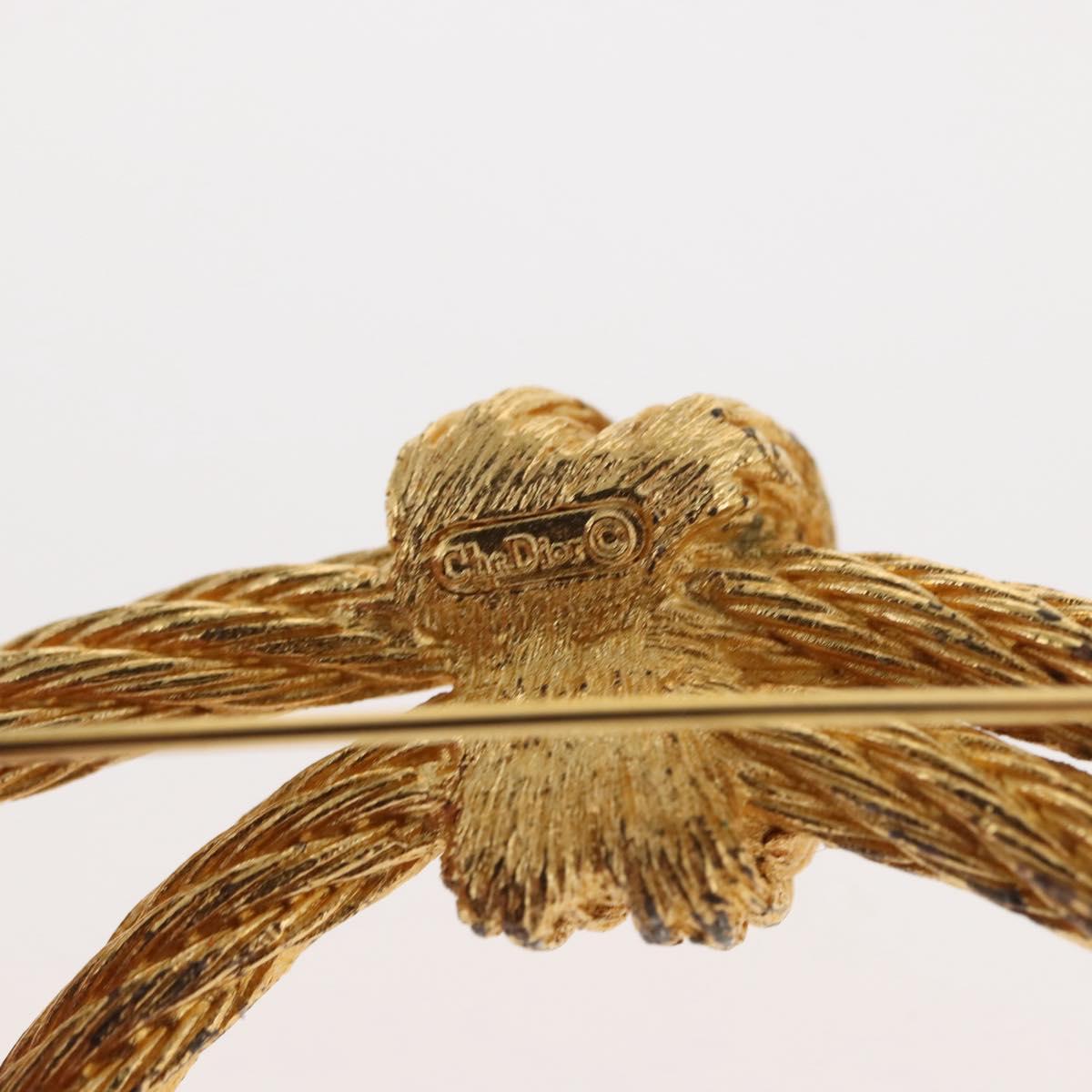 Christian Dior Brooch metal Gold Tone Auth bs30302