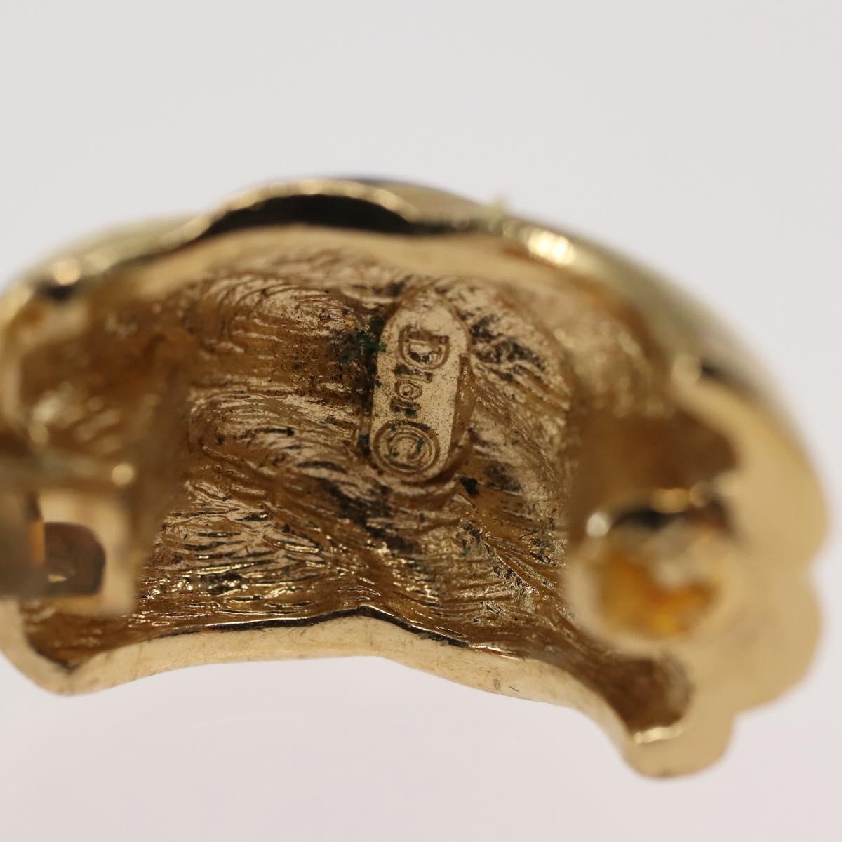 Christian Dior Earring metal Gold Tone Auth bs30303