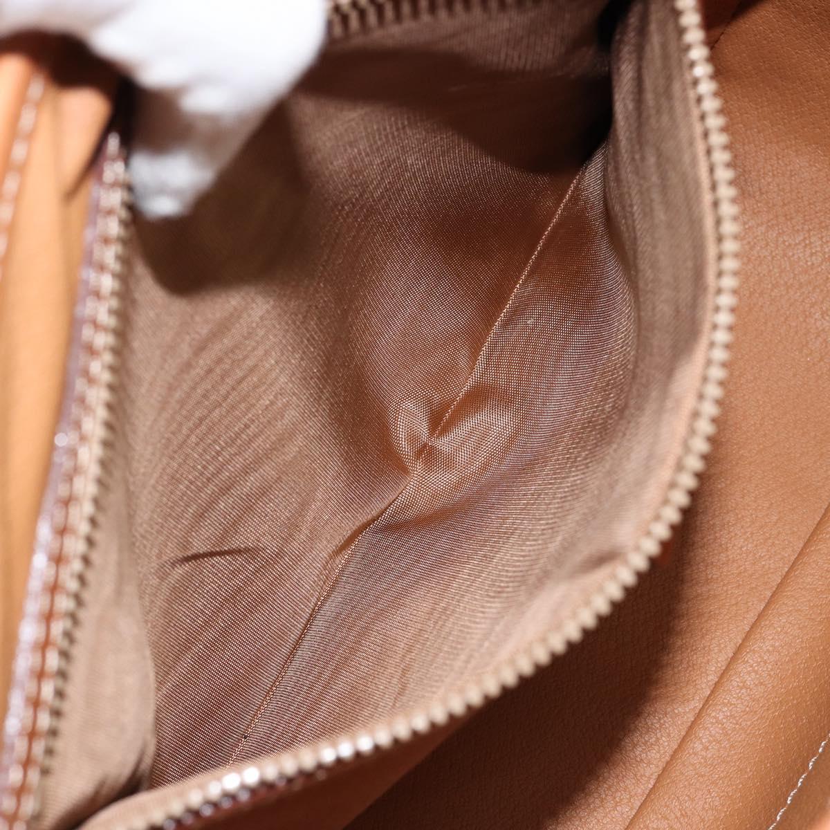 CELINE Macadam Canvas Hand Bag PVC Leather Brown Gold Auth bs30308