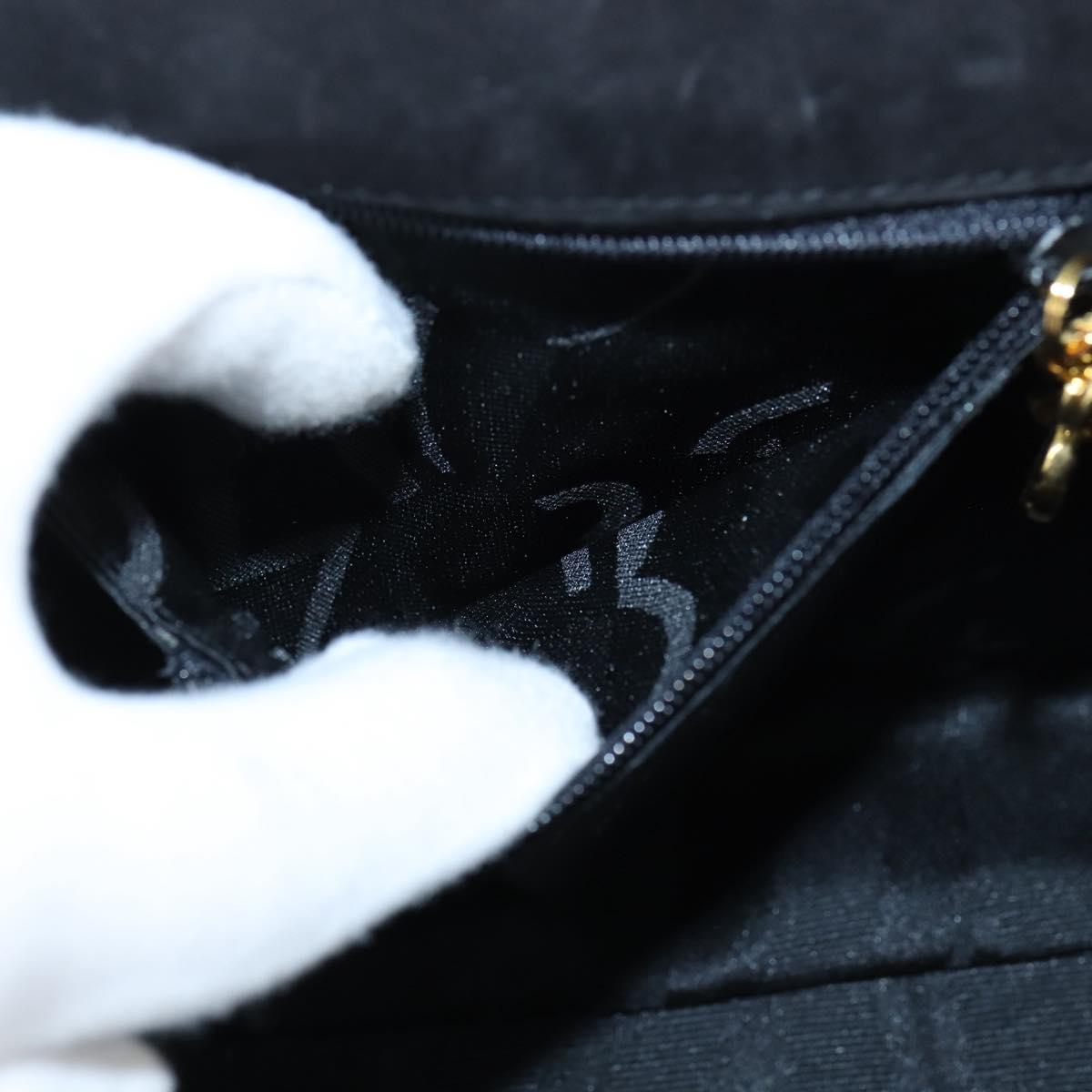 Salvatore Ferragamo Vala Hand Bag Patent leather 2way Black Gold Auth bs30316