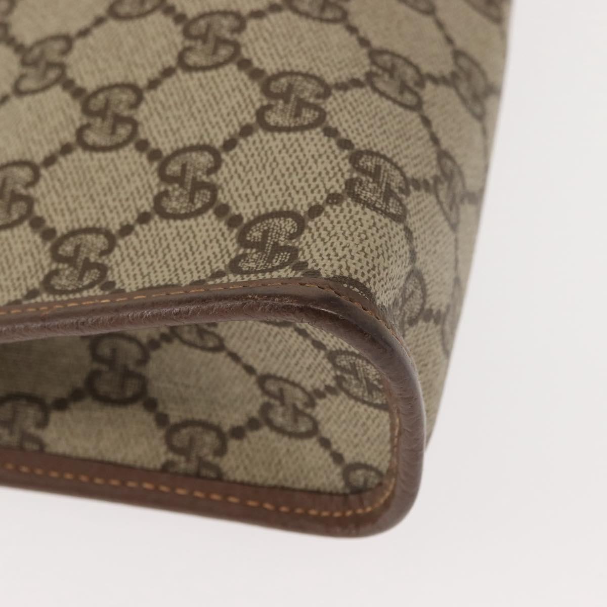 GUCCI GG Supreme Clutch Bag PVC Beige Gold 014 122 6063 Auth bs30320