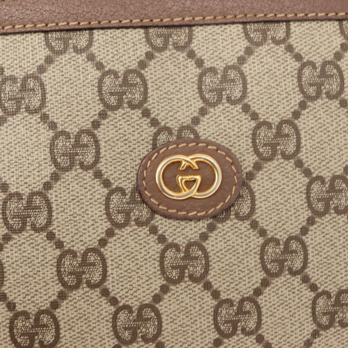 GUCCI GG Supreme Clutch Bag PVC Beige Gold 014 122 6063 Auth bs30320