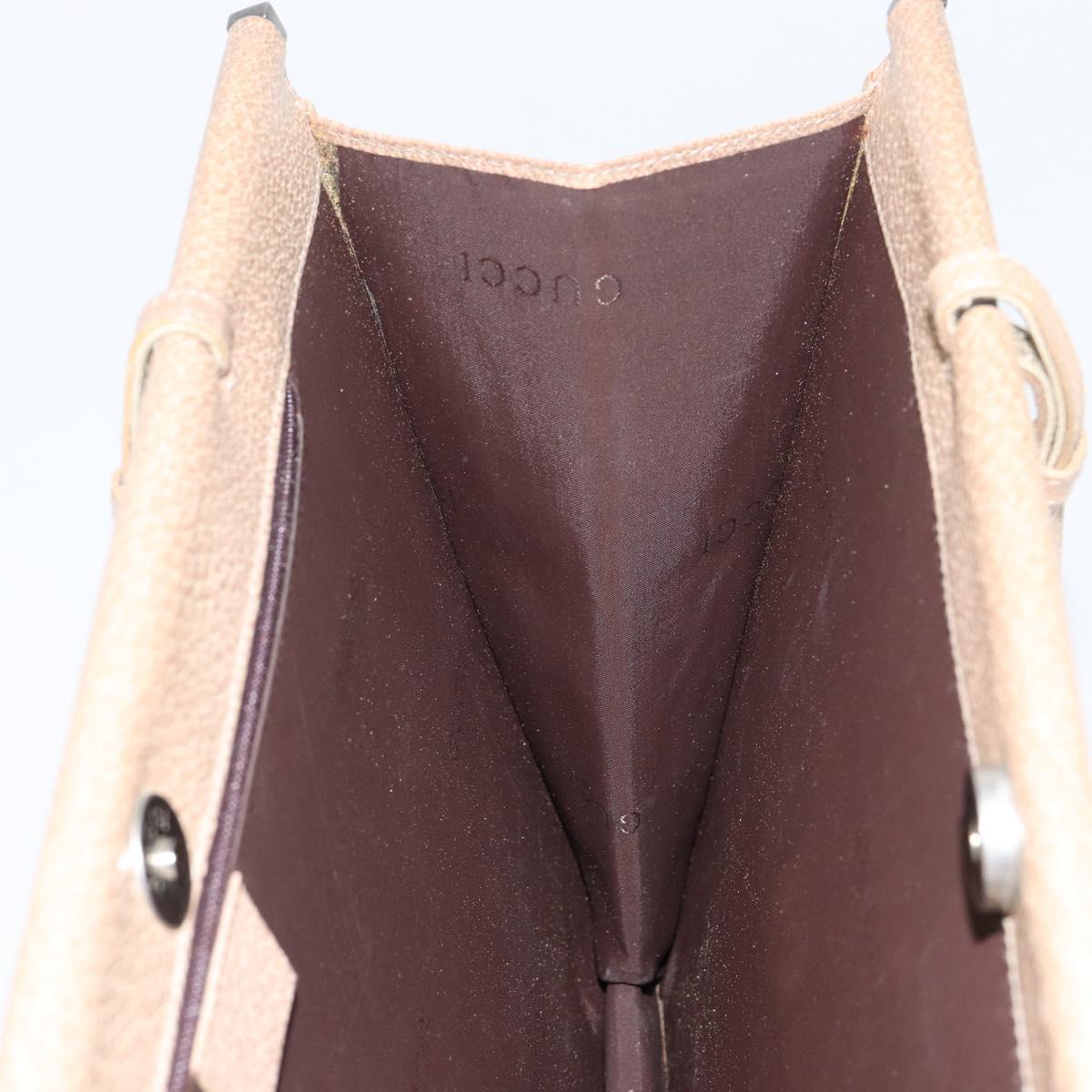 GUCCI Tote Bag Leather Beige 002 1047 Auth bs30322