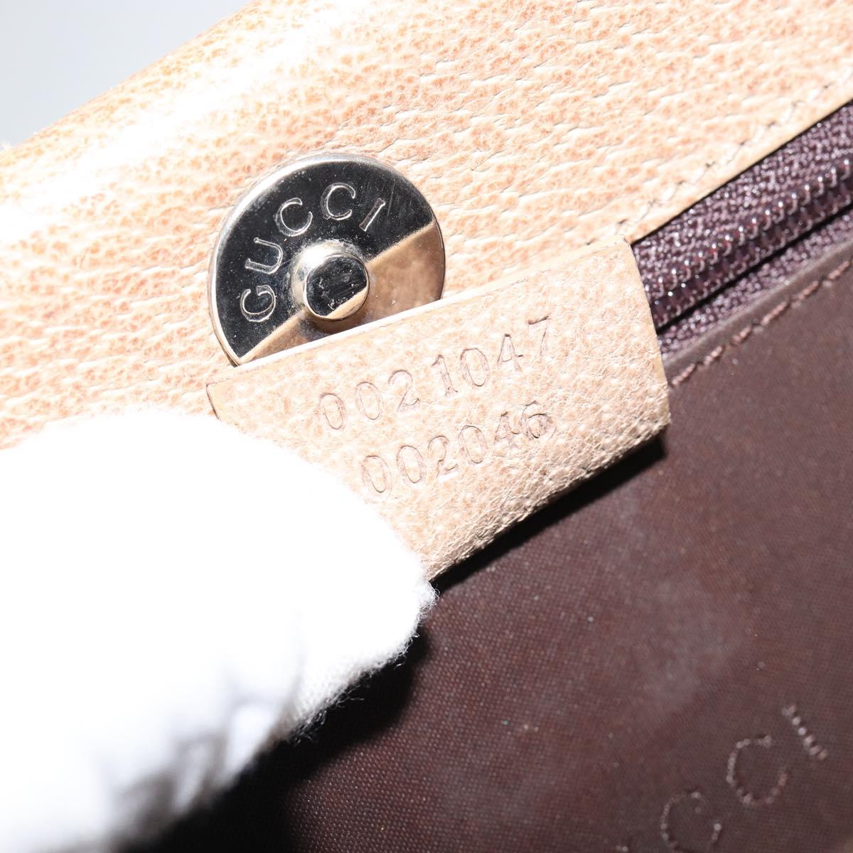 GUCCI Tote Bag Leather Beige 002 1047 Auth bs30322