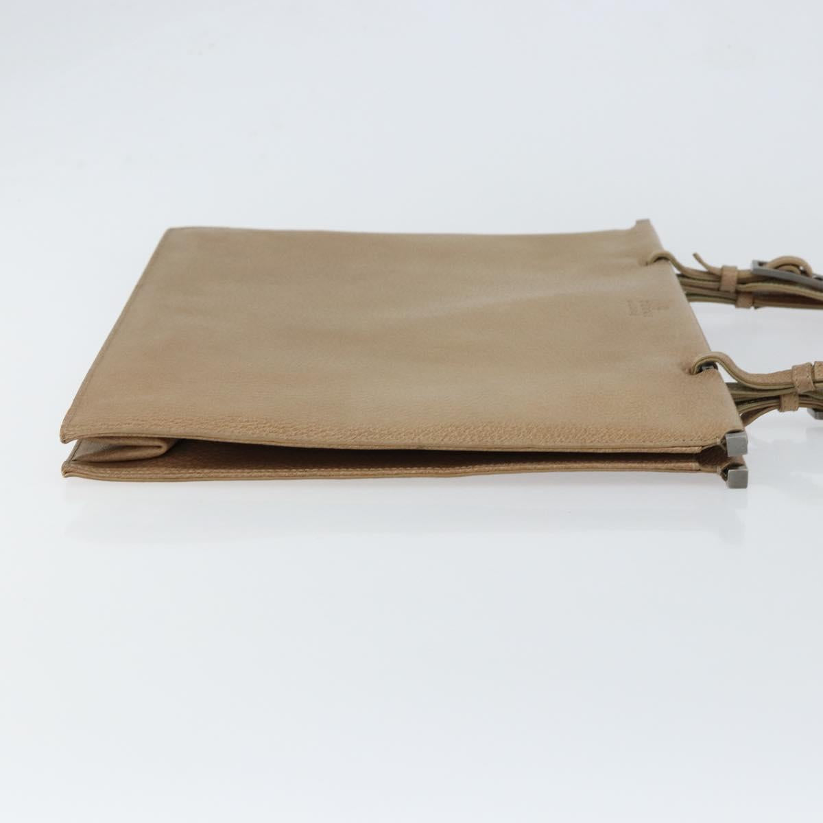 GUCCI Tote Bag Leather Beige 002 1047 Auth bs30322