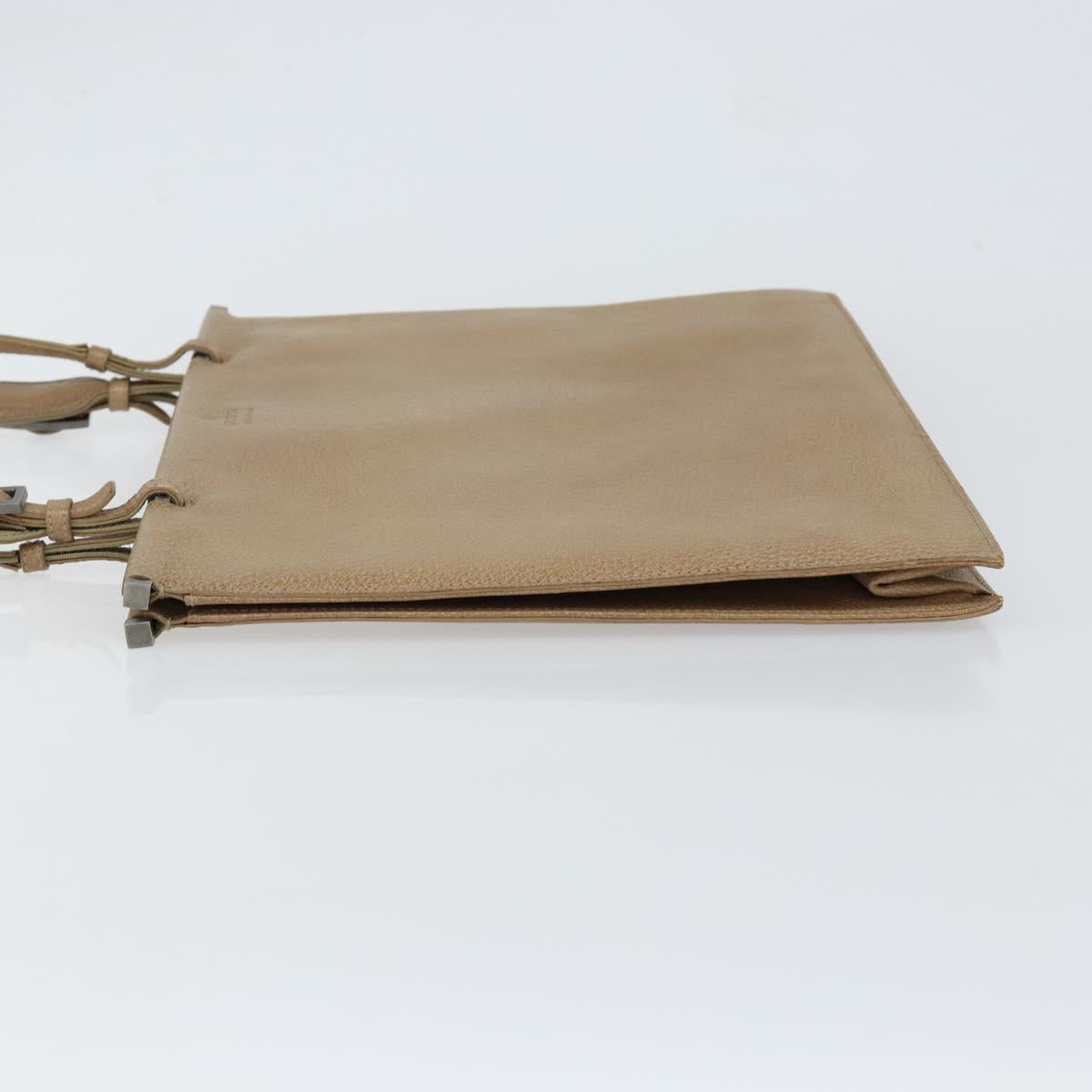 GUCCI Tote Bag Leather Beige 002 1047 Auth bs30322