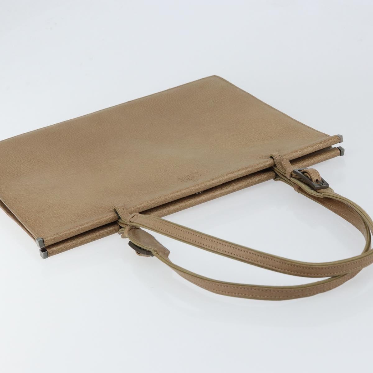 GUCCI Tote Bag Leather Beige 002 1047 Auth bs30322