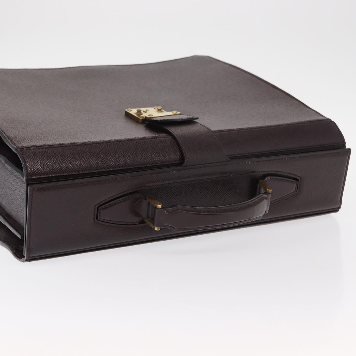 LOUIS VUITTON Taiga Leather Ural Briefcase Acajou M30026 LV Auth bs30328