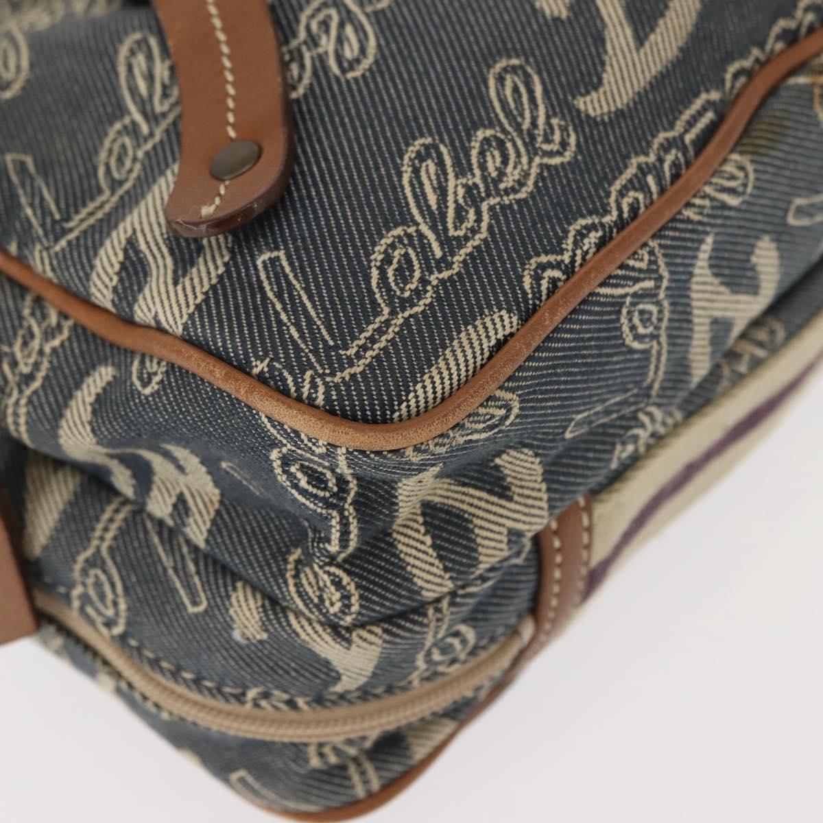 BURBERRY Nova Check Blue Label Hand Bag Denim Blue Auth bs30332