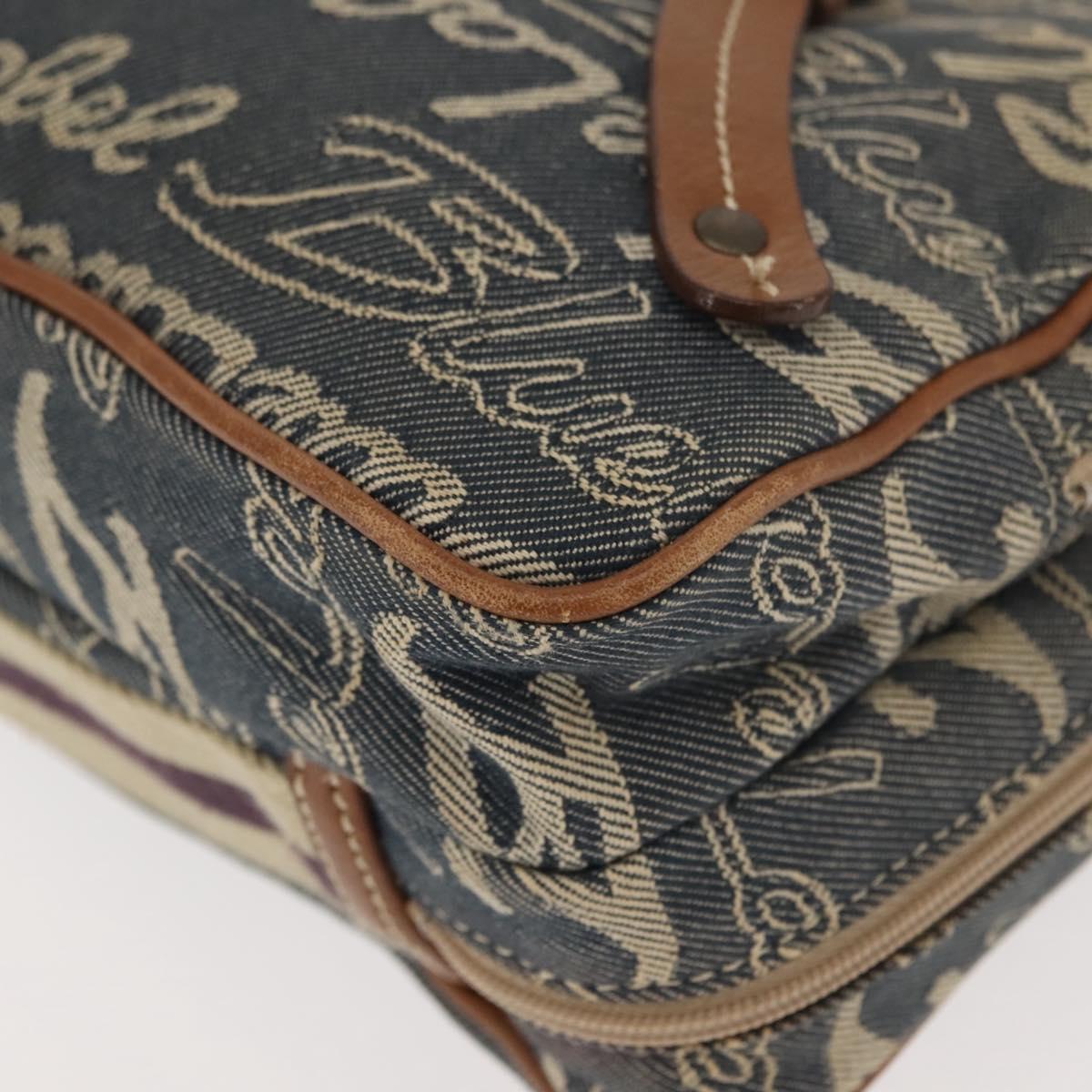 BURBERRY Nova Check Blue Label Hand Bag Denim Blue Auth bs30332